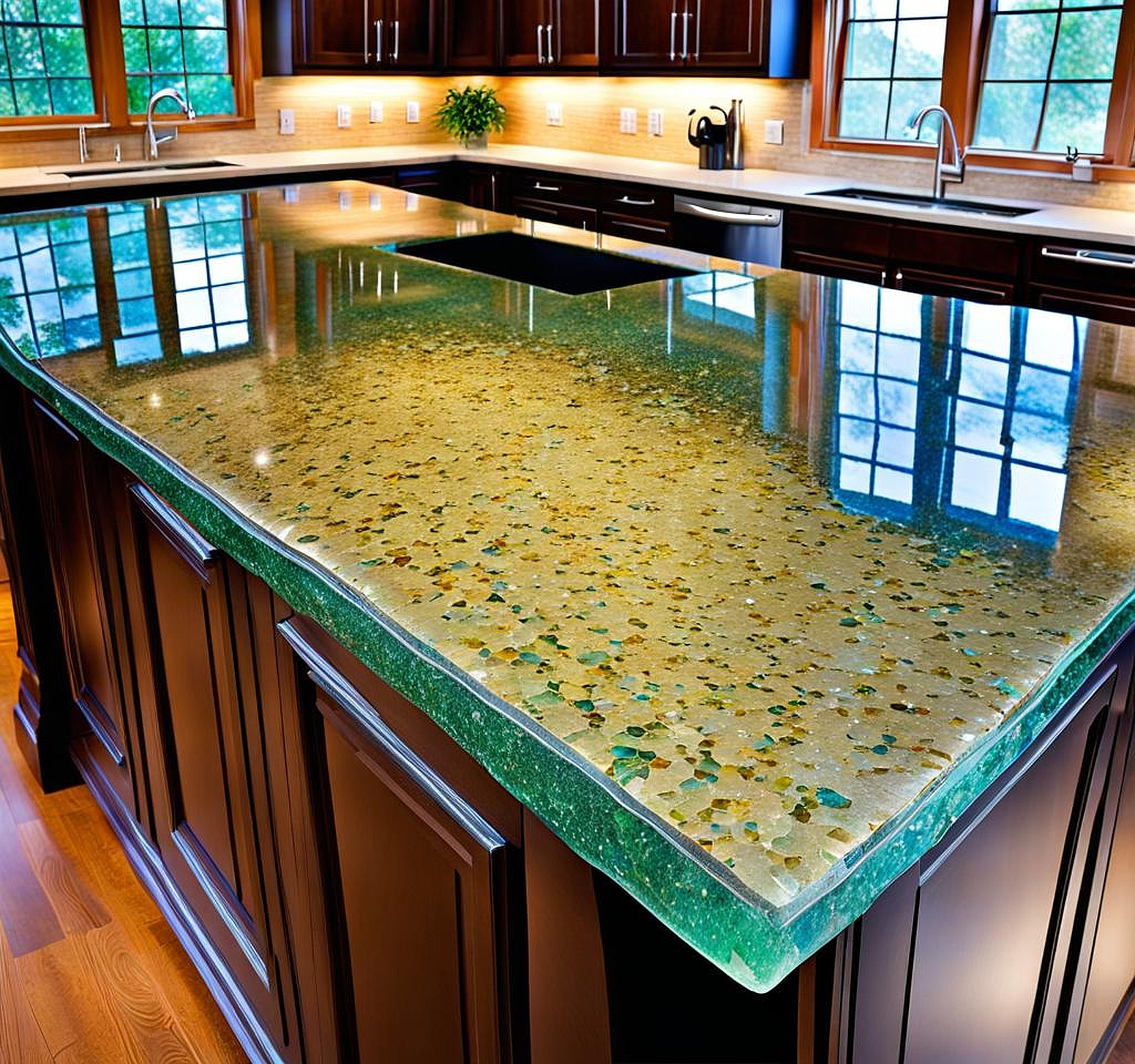 diy recycled glass countertops