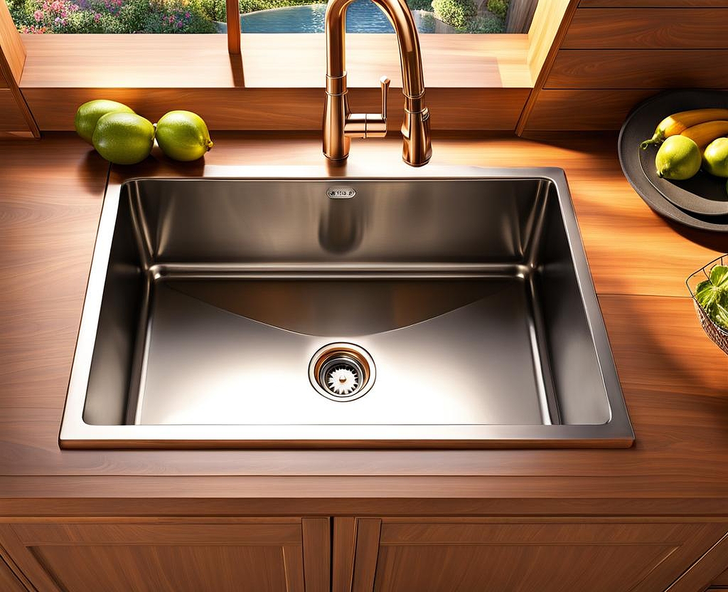 drop in kitchen sink with backsplash