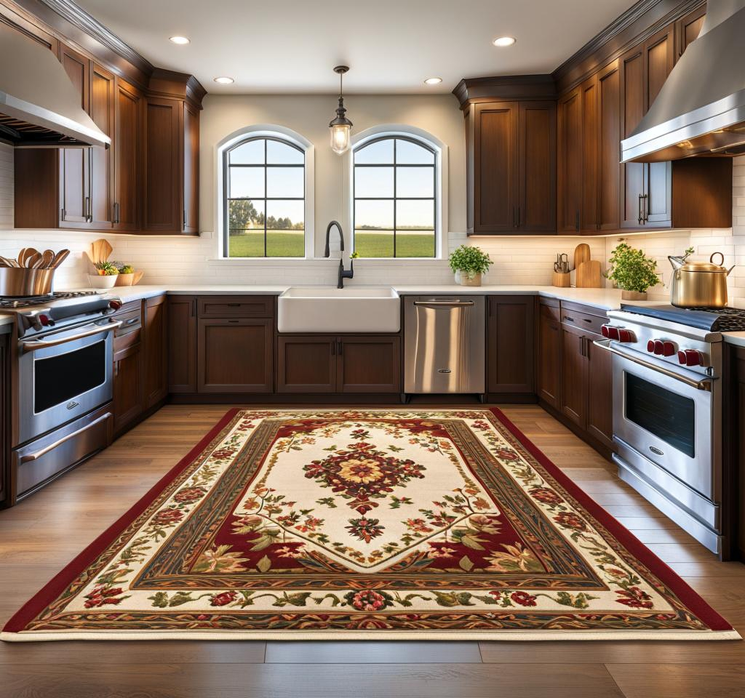 Cultivating a Charming Farmhouse Kitchen with Stunning Rugs