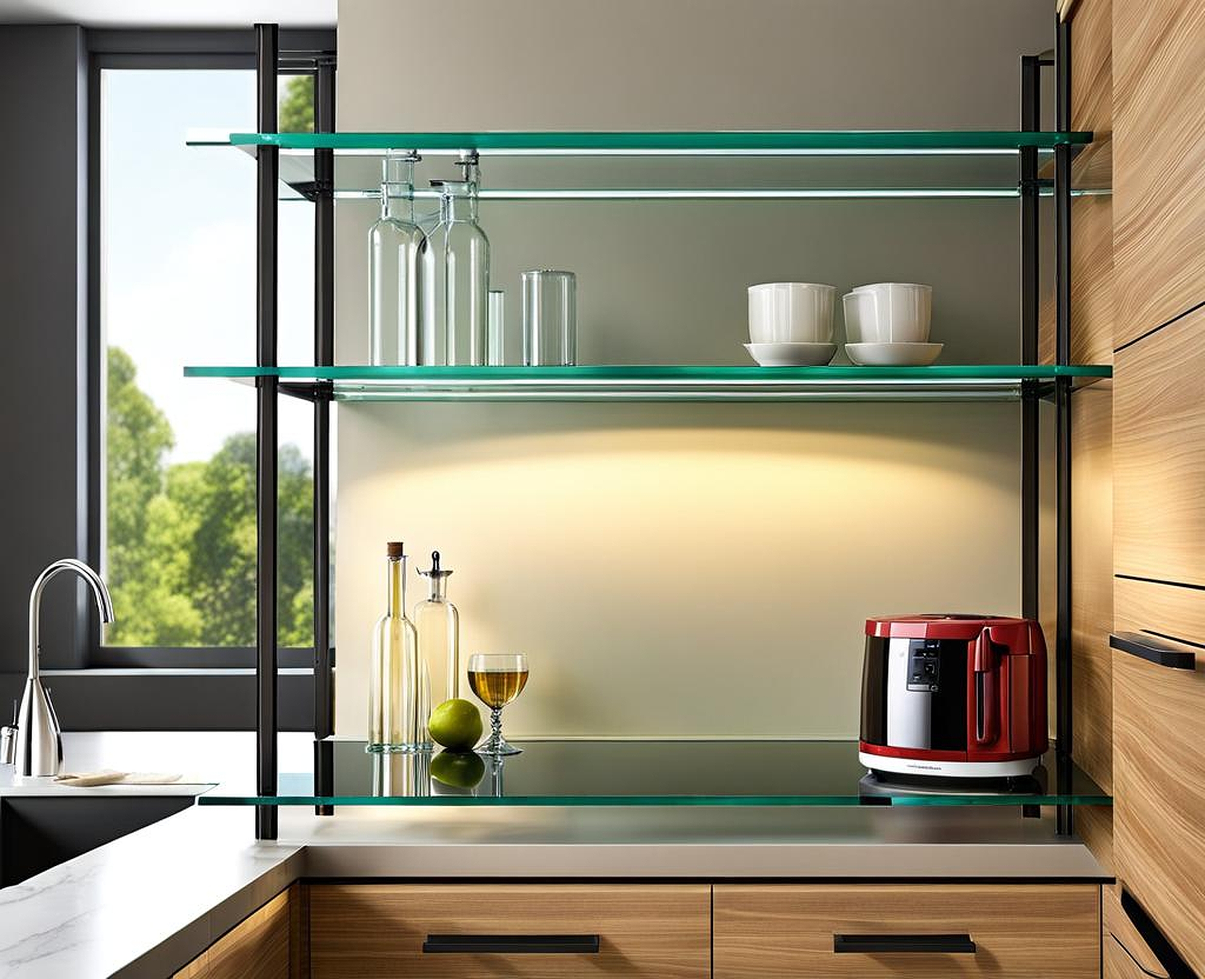 glass shelves for kitchen cabinets