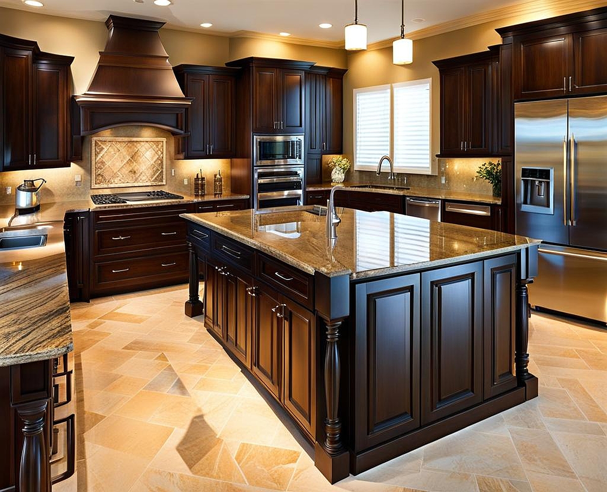 granite countertops with espresso cabinets