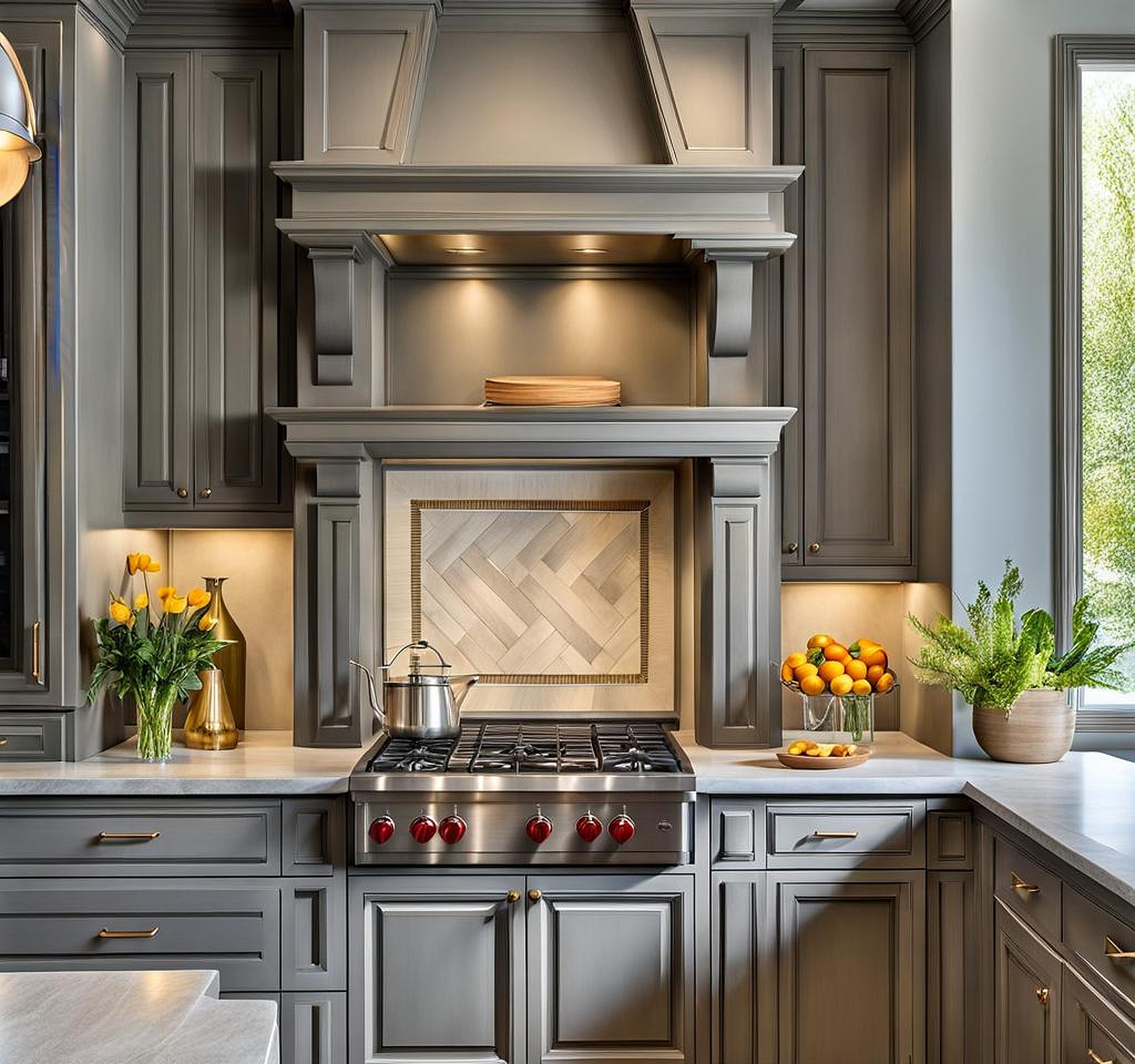 Timeless Gray Wash Cabinets for Kitchen Elegance