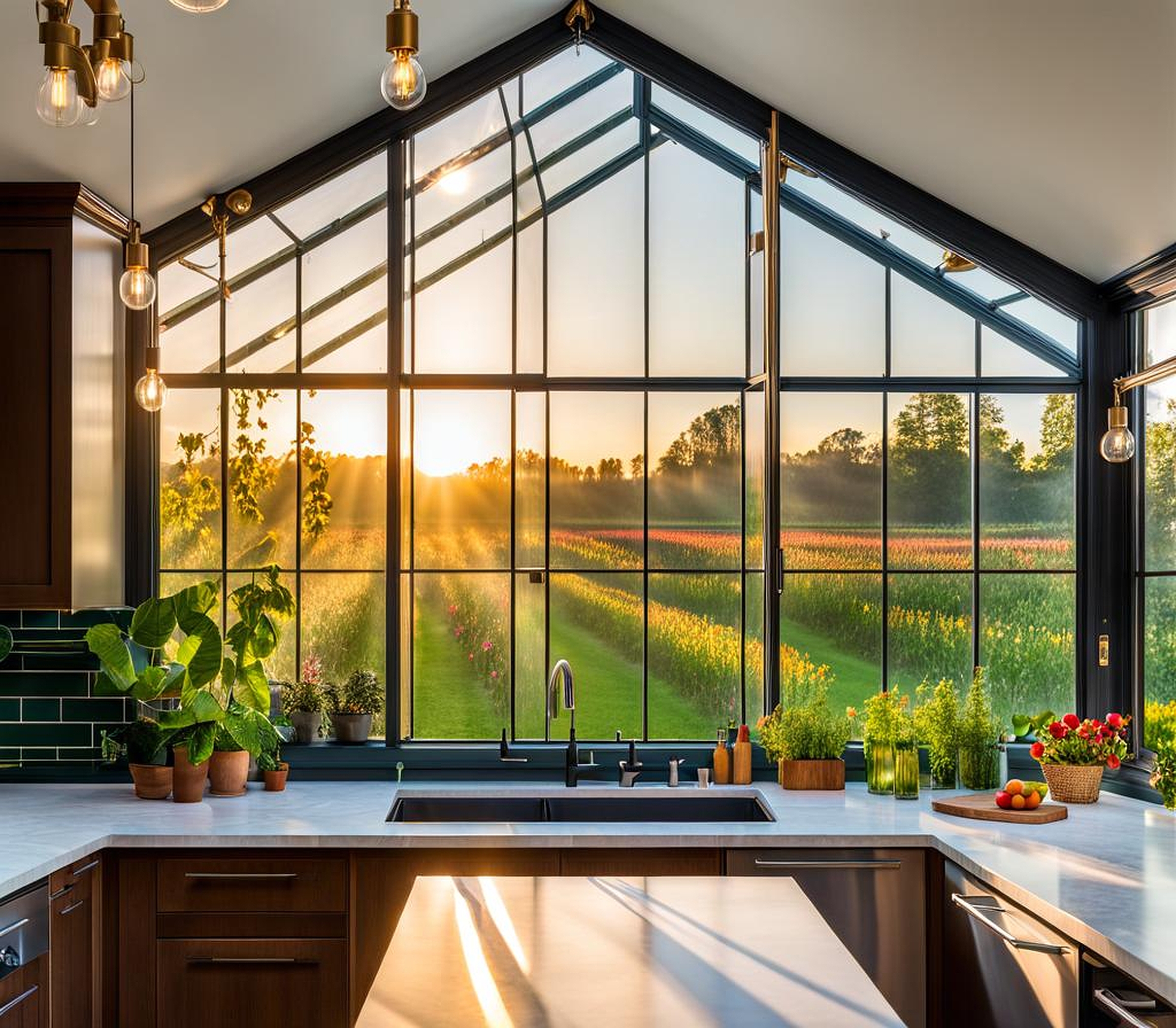 Greenhouse Windows Kitchen Invigorating Natural Elegance