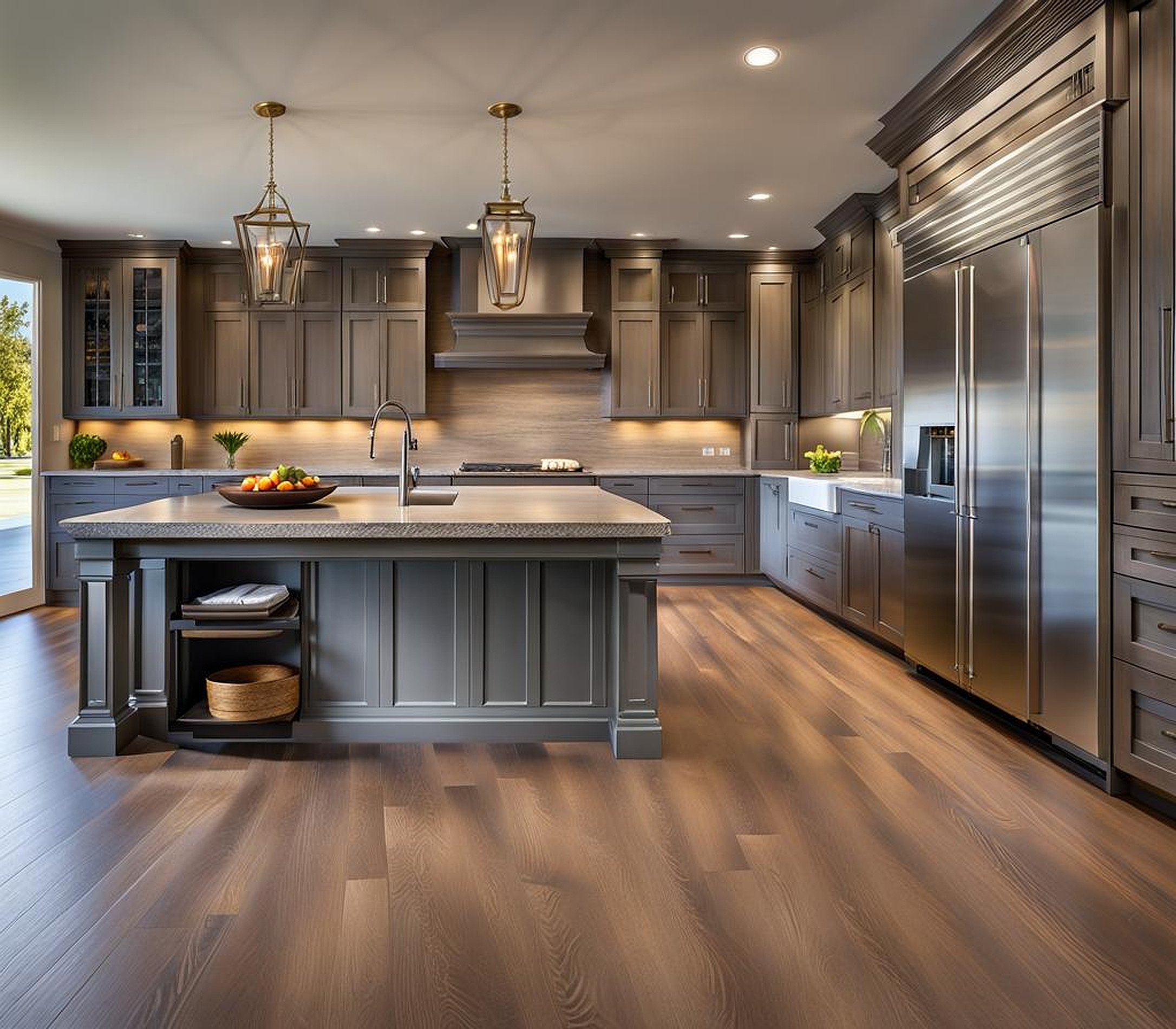 Merging Warmth and Refinement with Grey Wash Oak Cabinets