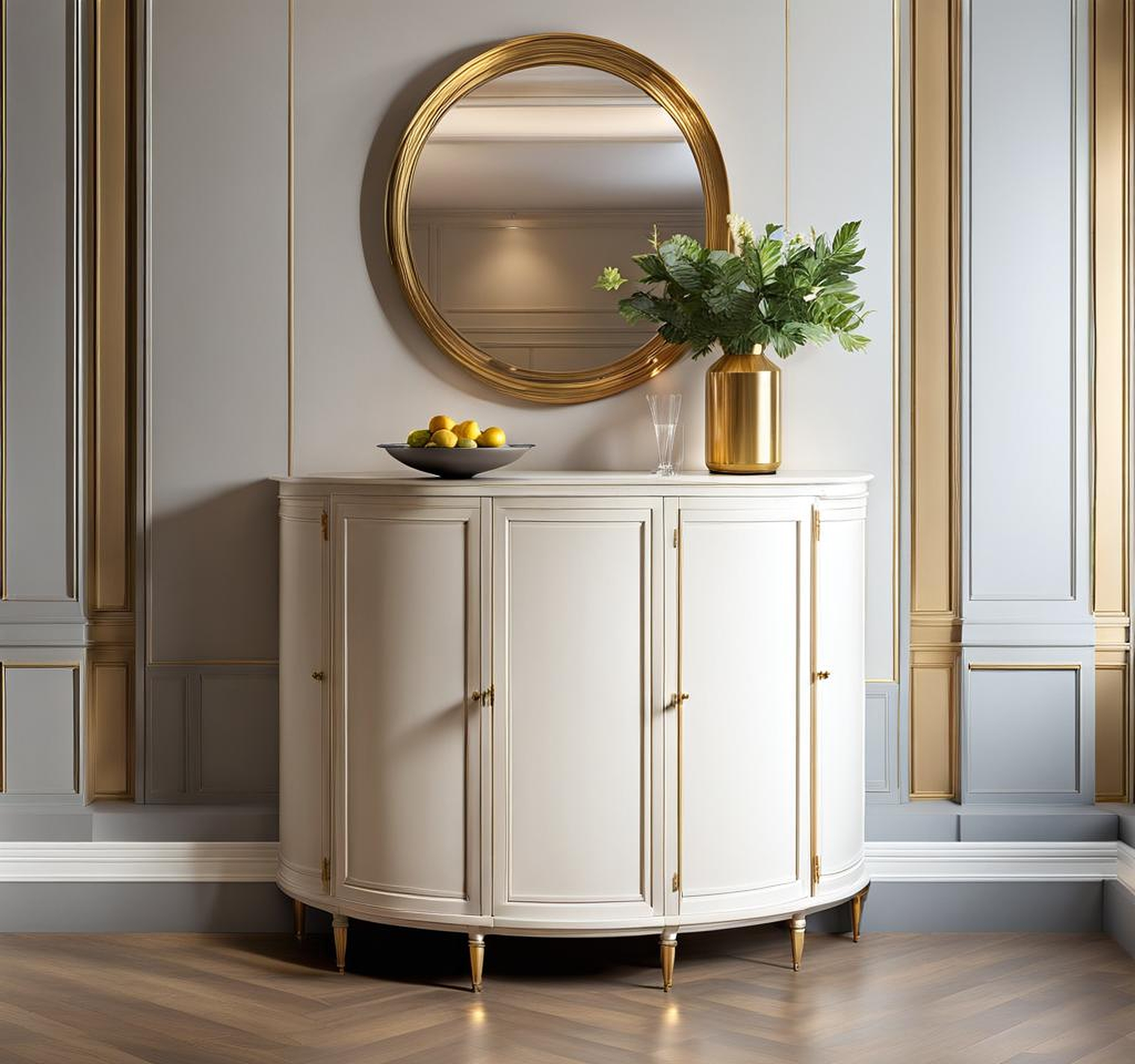 Illustrious Half Moon Buffet Cabinet for Refined Decor