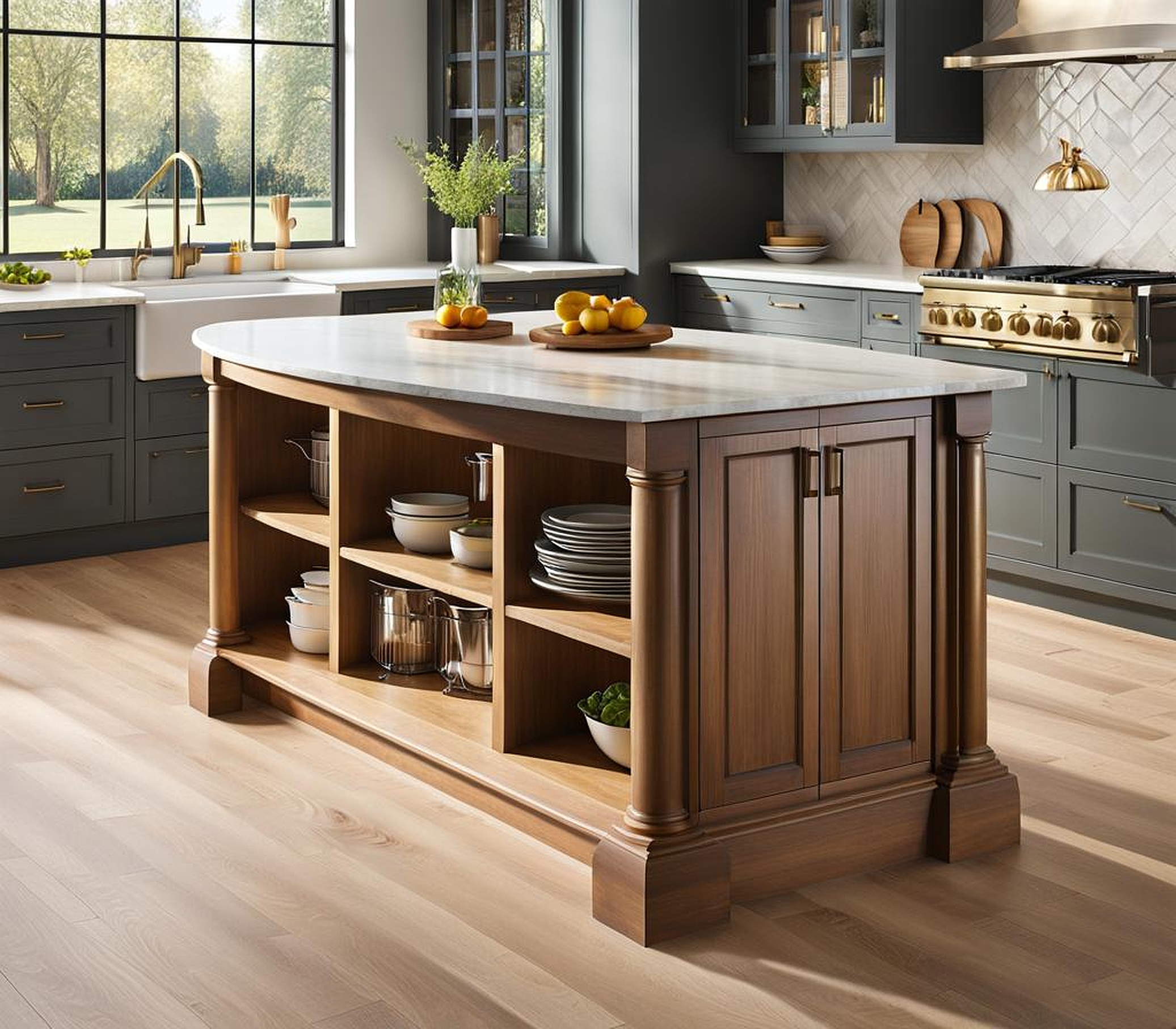 half moon kitchen island