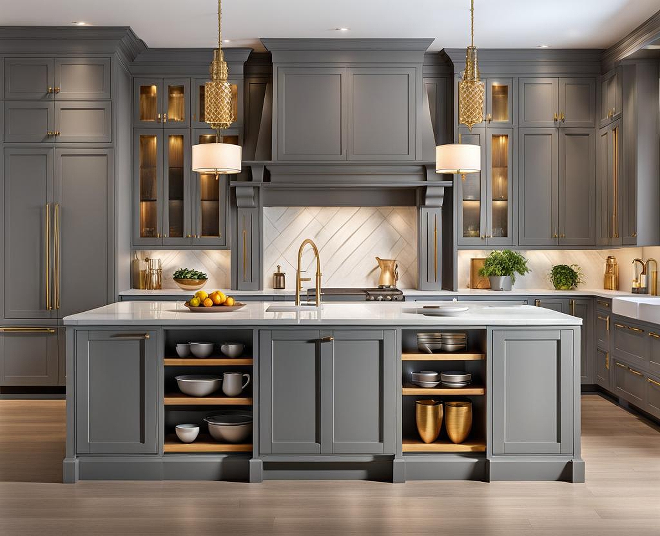 Exquisite Hardware Options for Gray Kitchen Cabinets