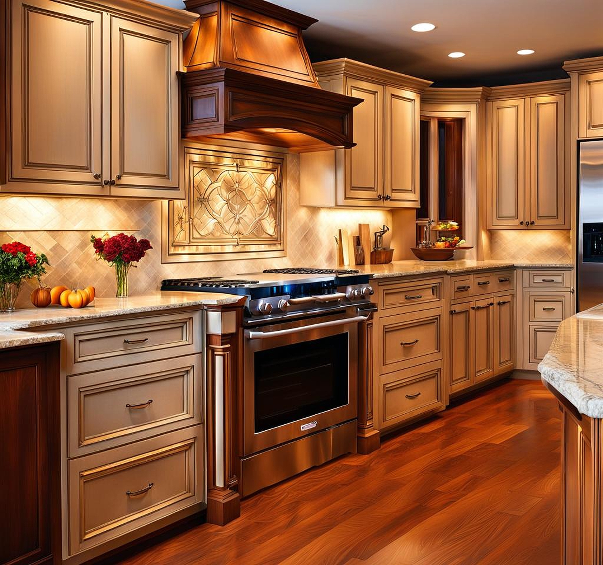 how deep are kitchen cabinets