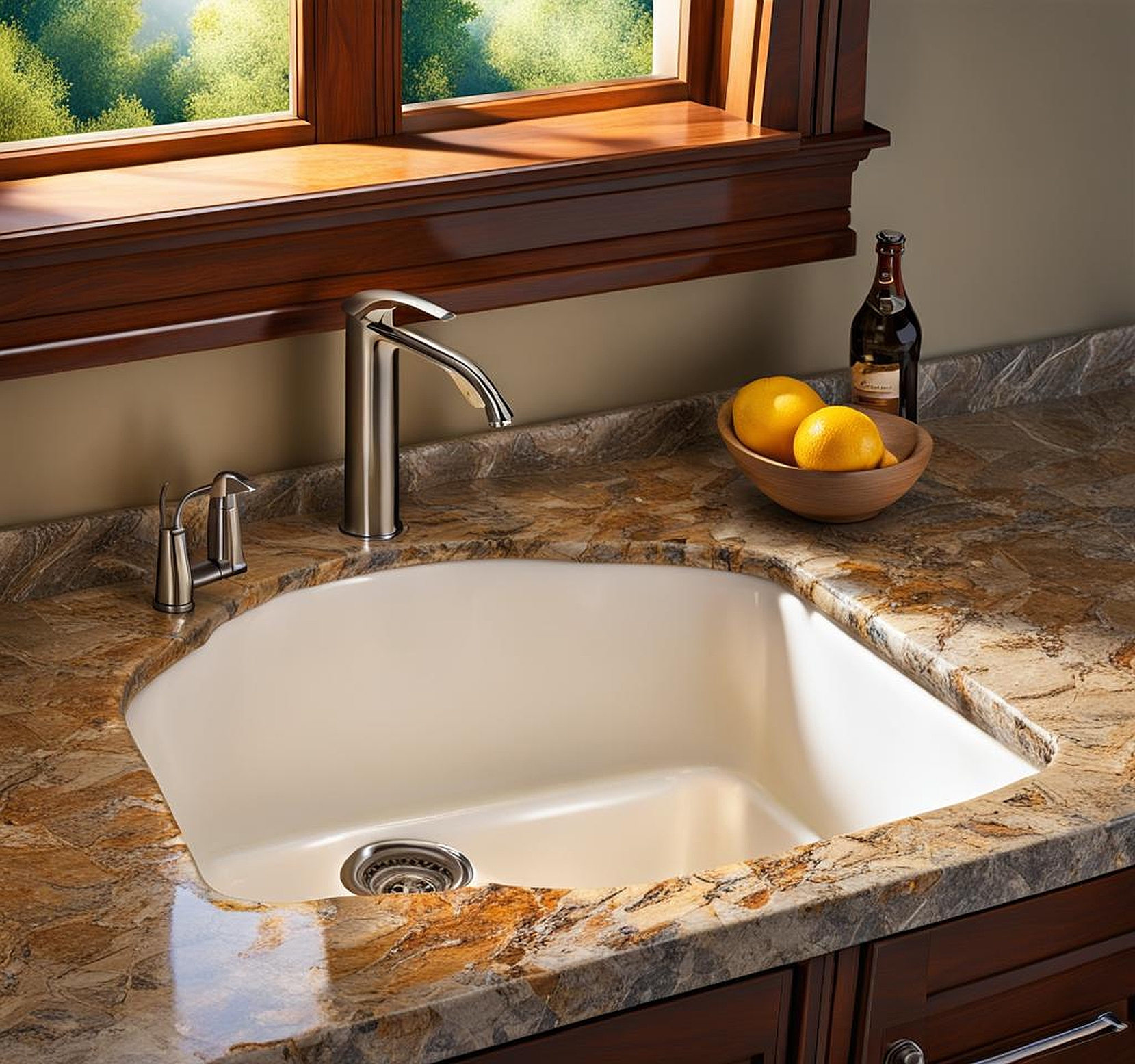 how to fix chipped granite around sink