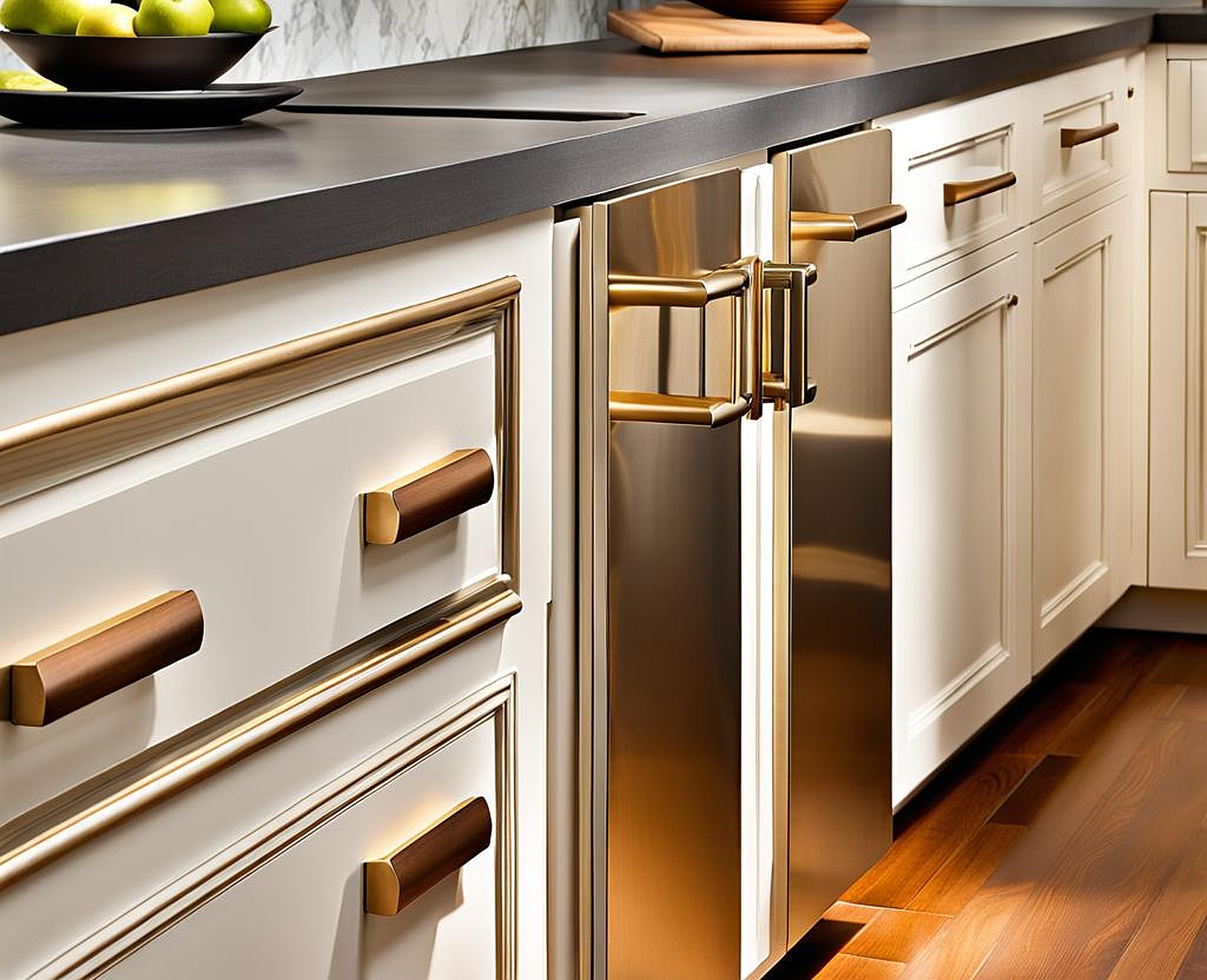 how to mix cabinet pulls and knobs