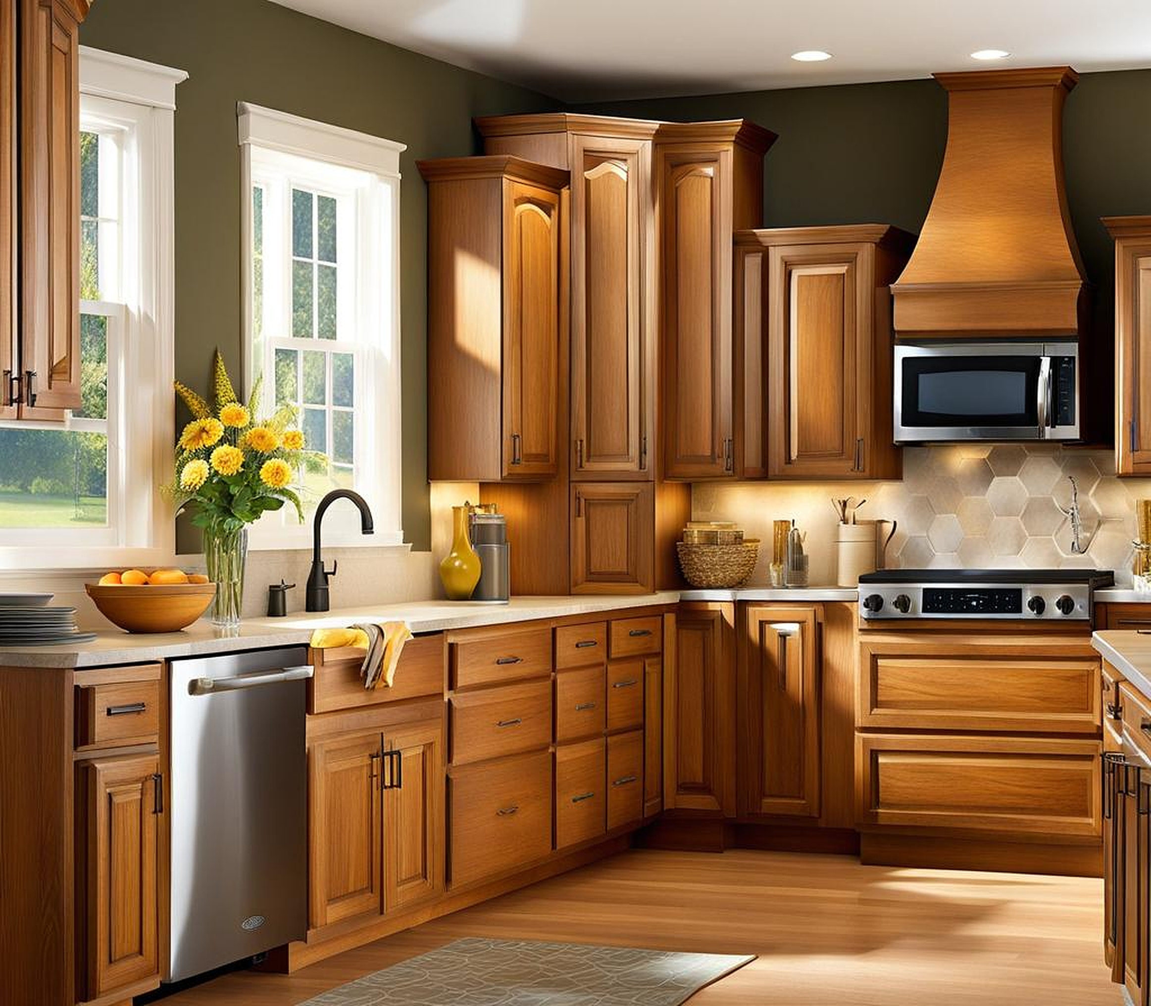 how to paint honey oak cabinets