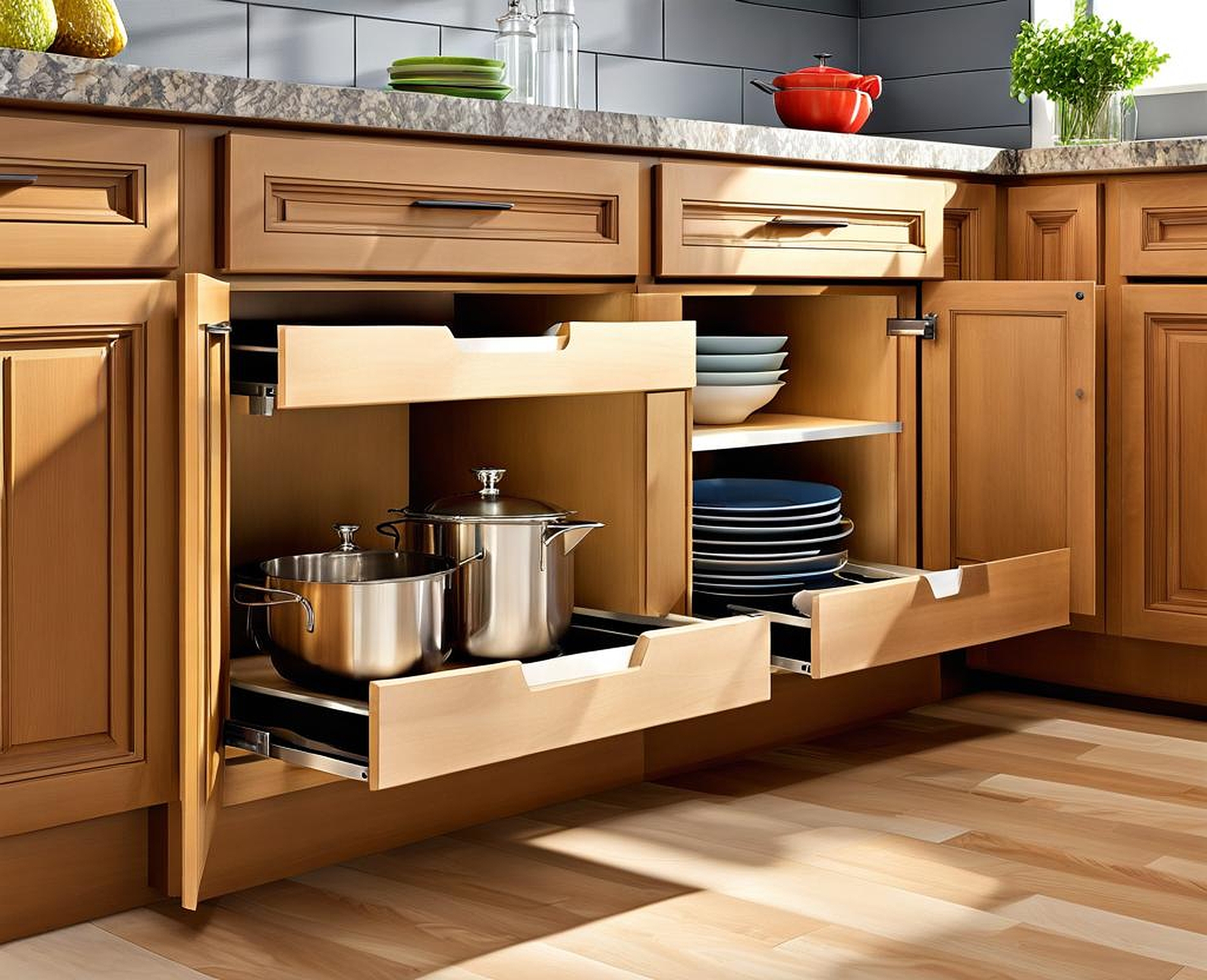 Contemporary Base Cabinet Open Shelves Enliven Kitchen Spaces