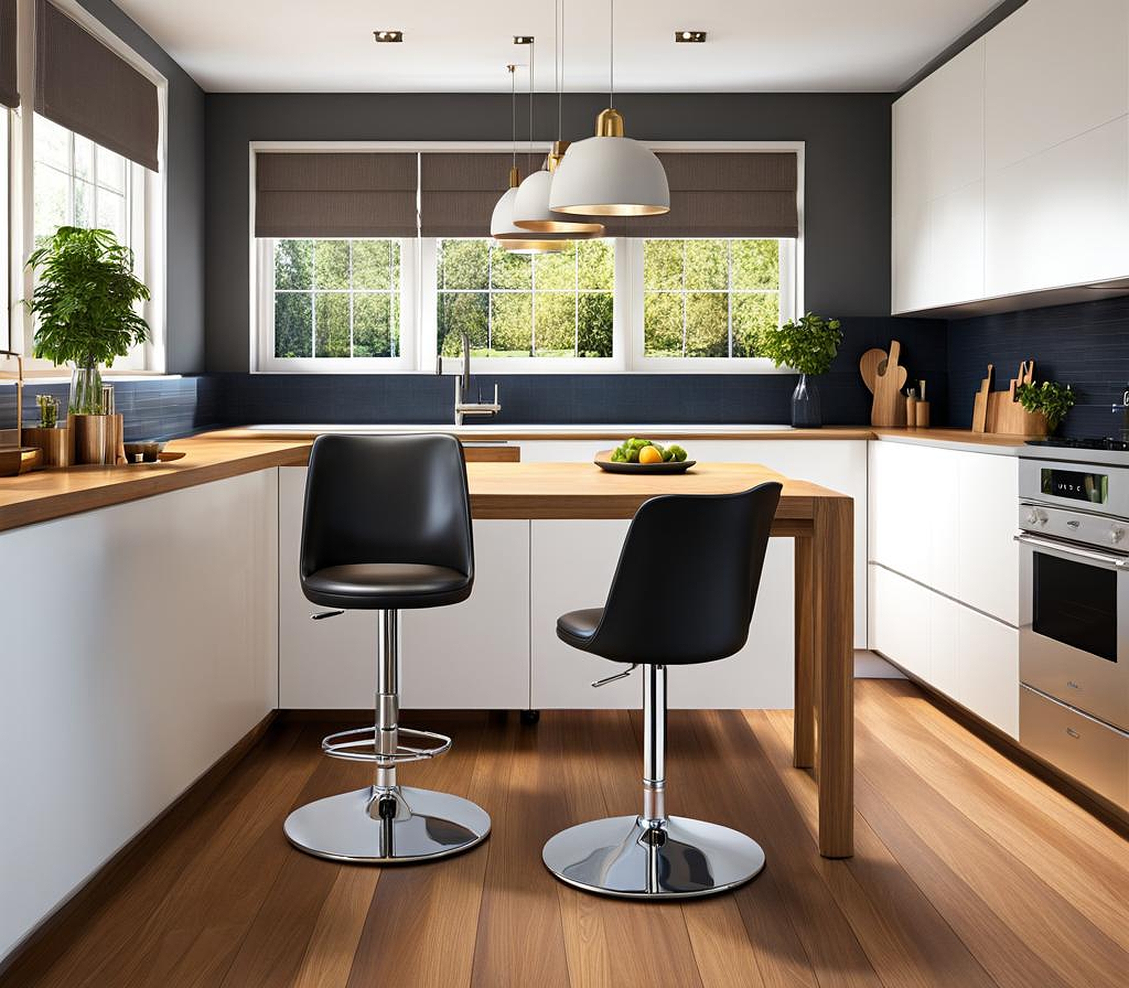 Swivel Kitchen Chairs with Casters for Easy Maneuverability