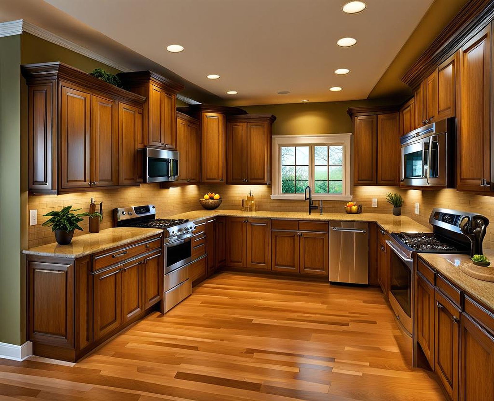 kitchen color schemes with oak cabinets