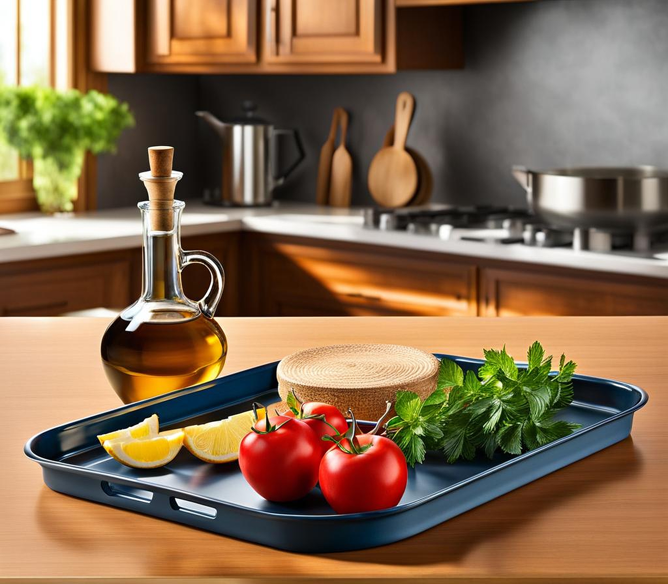 kitchen counter oil tray