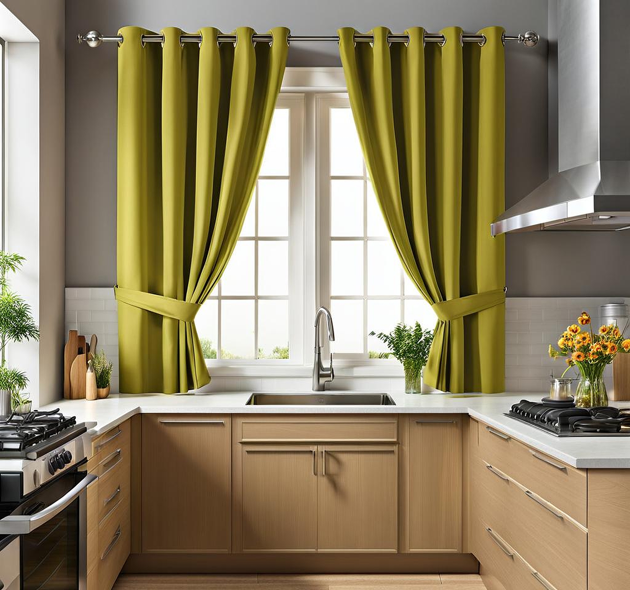 kitchen curtains with grommets