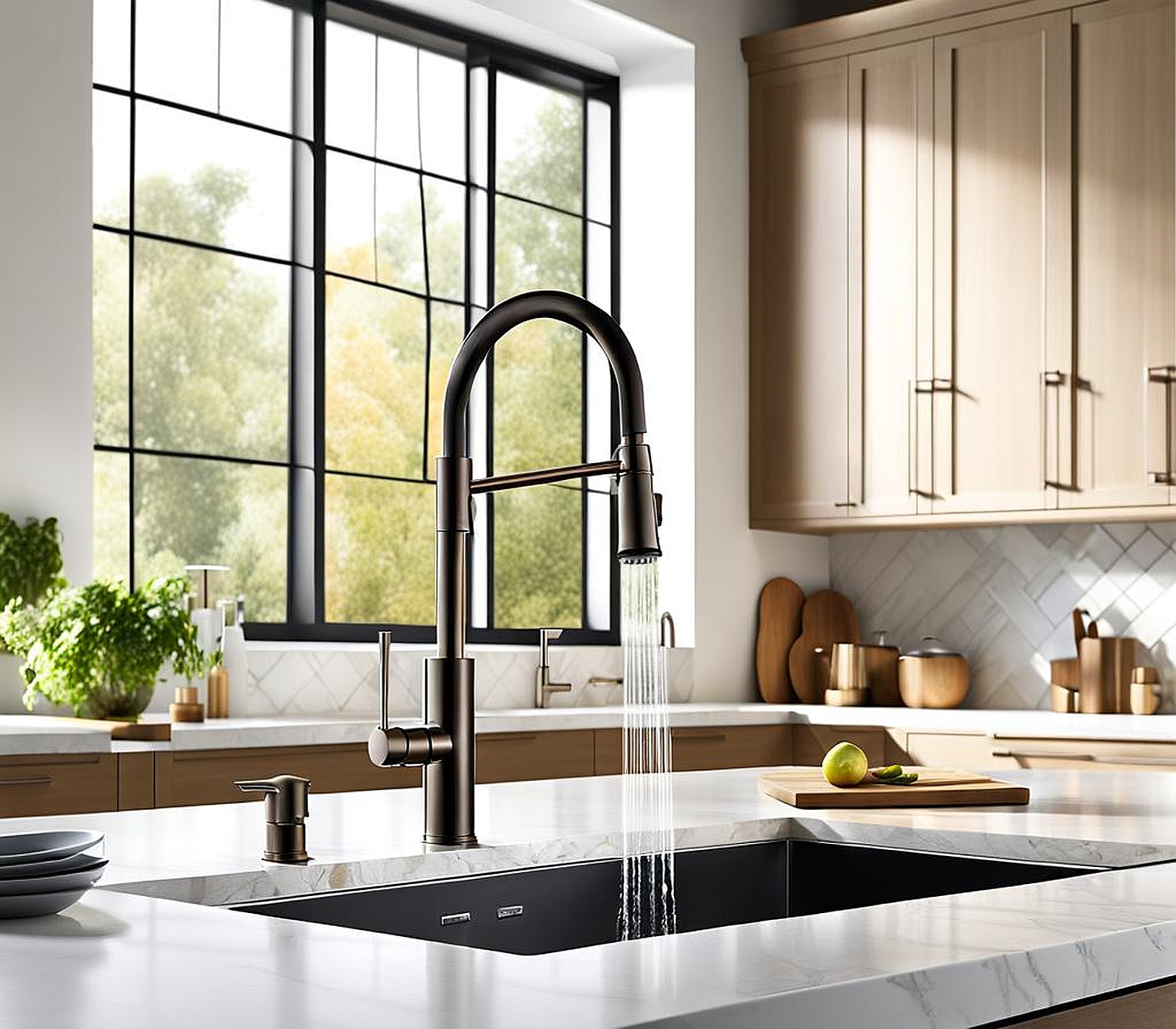 kitchen faucet with filtered water dispenser