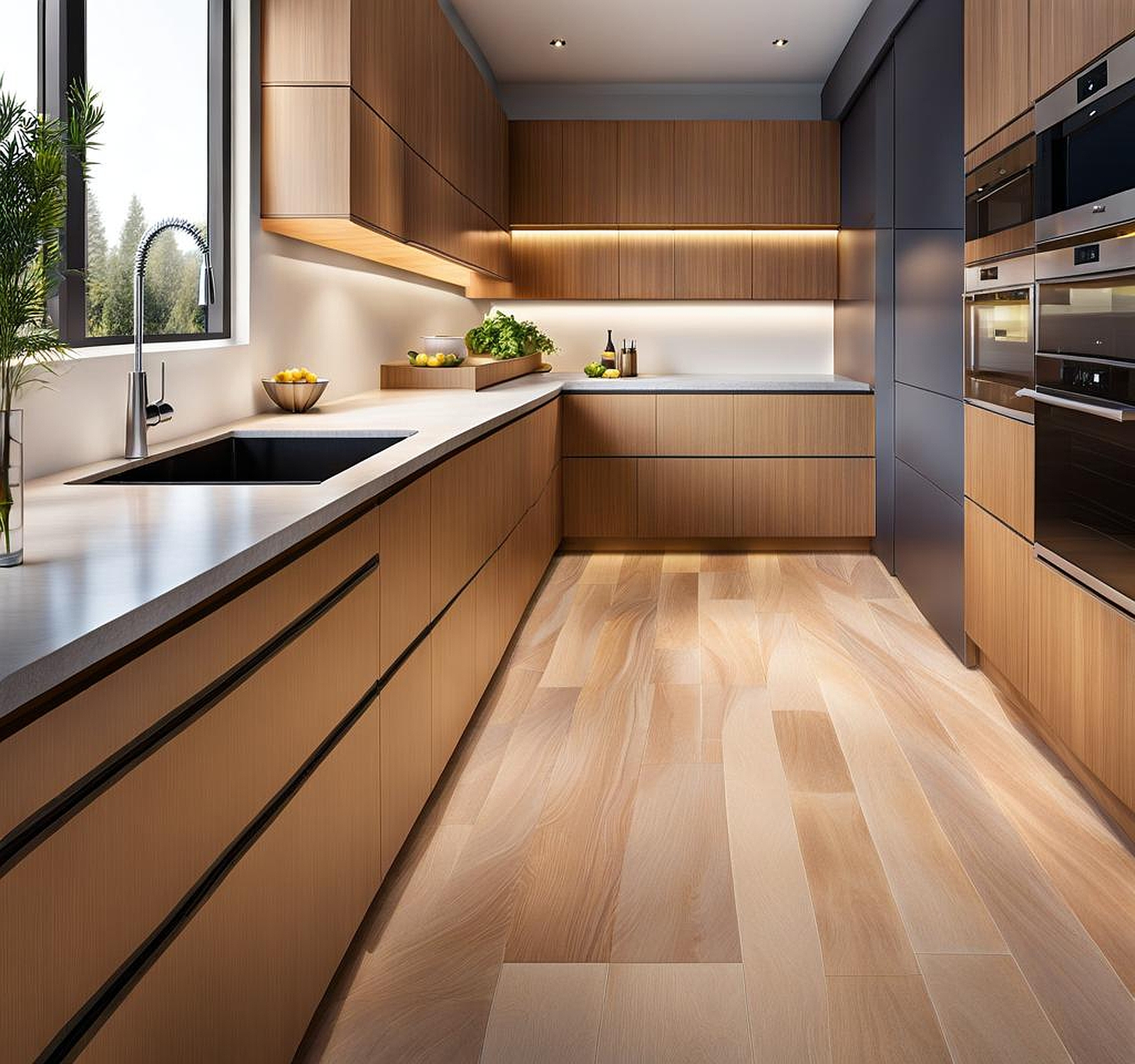 Modern Kitchen Floor and Cabinet Design Inspirations