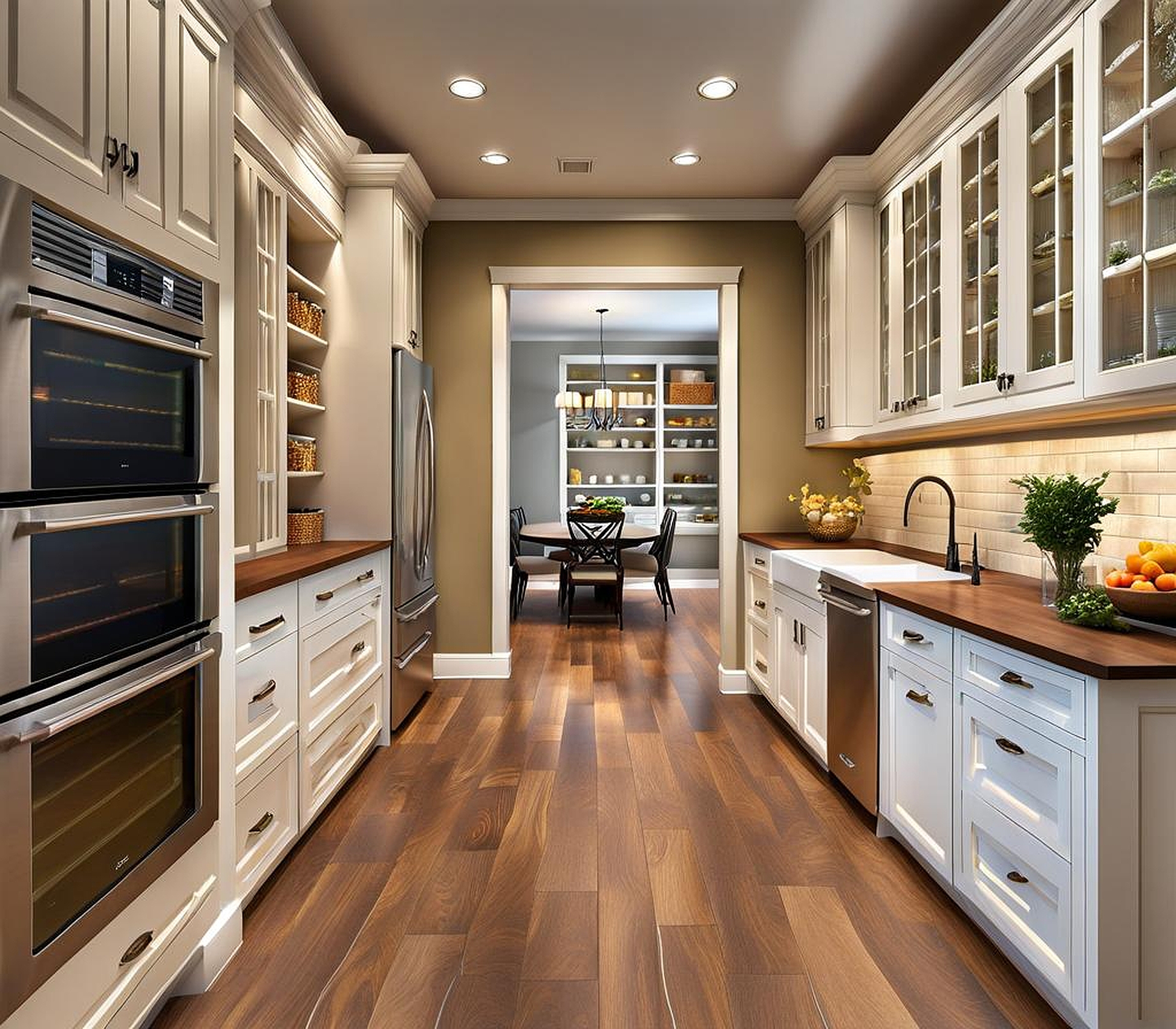 Kitchen Floor Plans Illuminating Walk-In Pantry Dreams