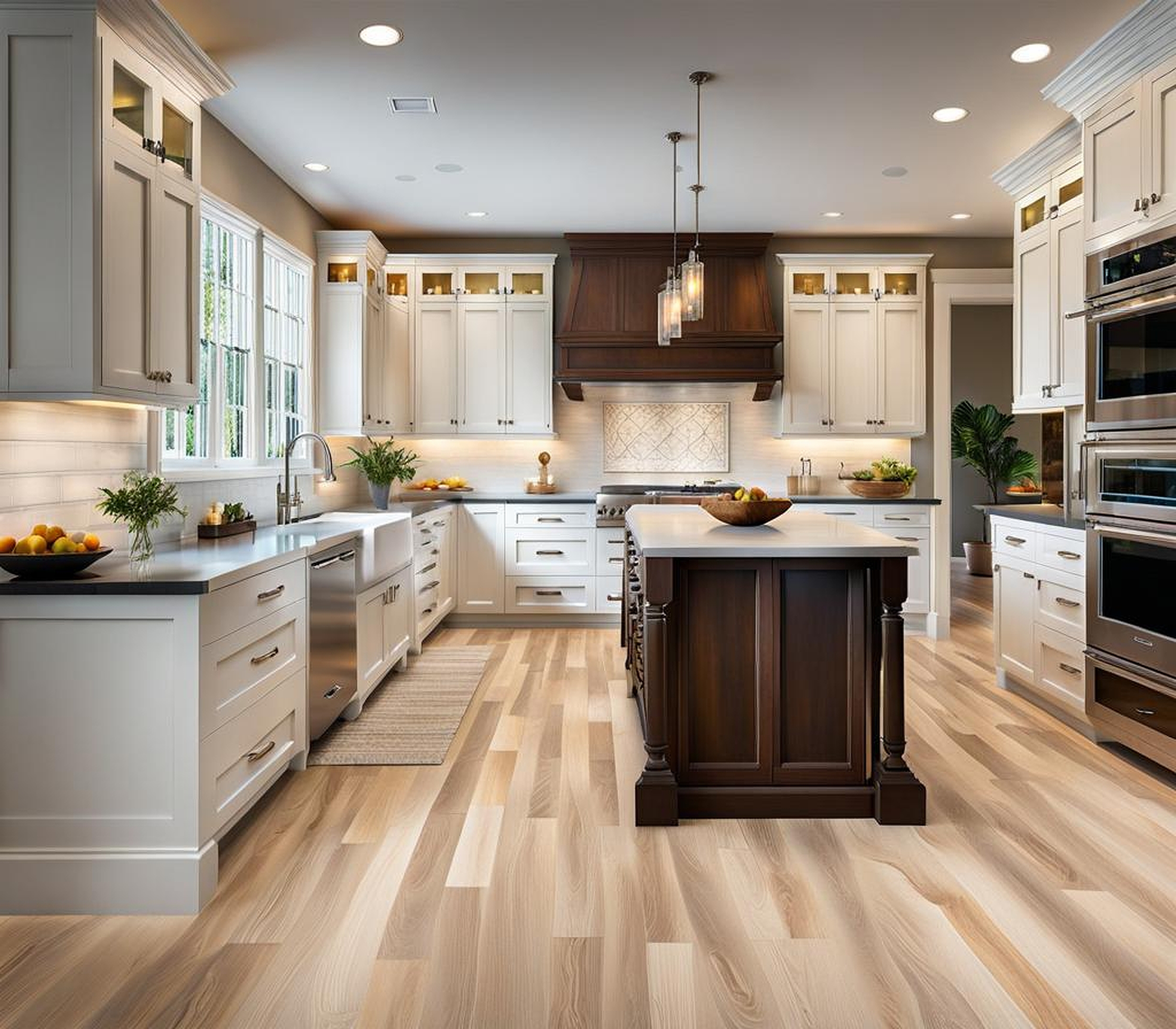 kitchen flooring ideas with white cabinets