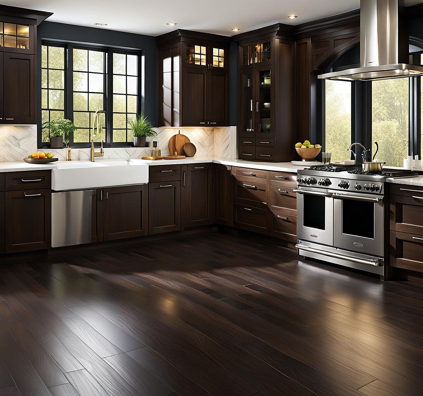 kitchen ideas with dark floors