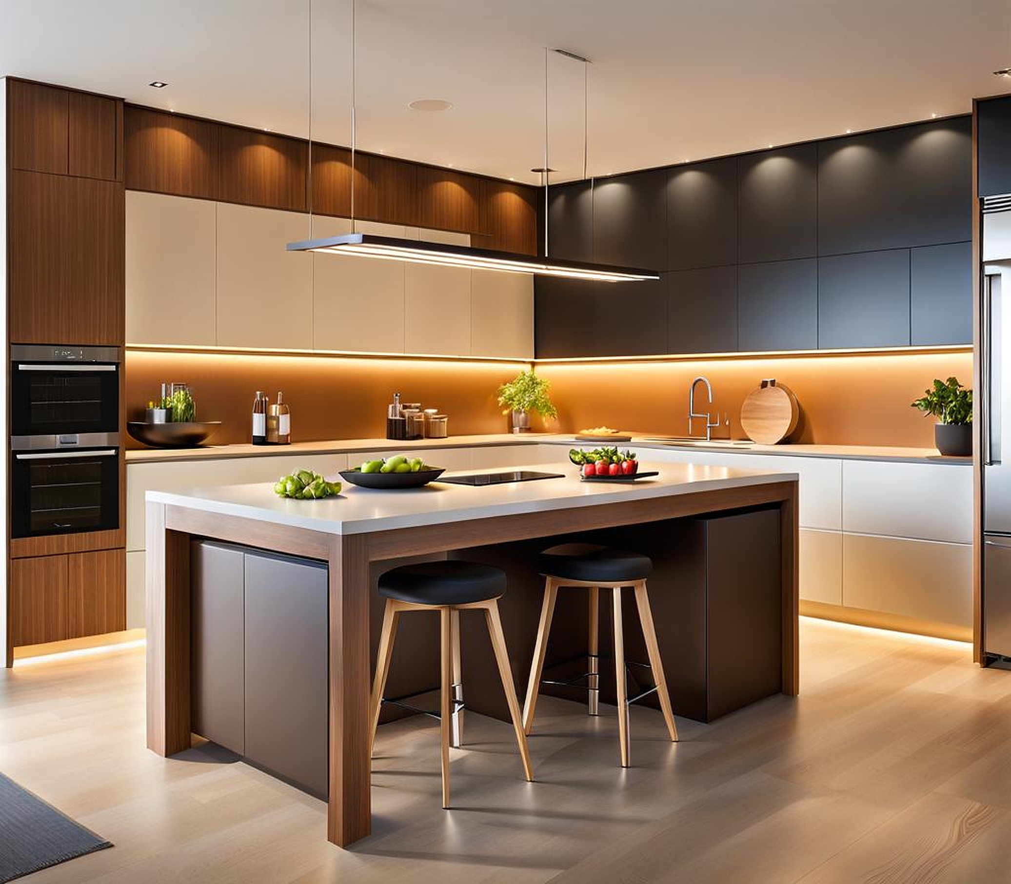 Modern Kitchen Islands with Seating on Both Ends