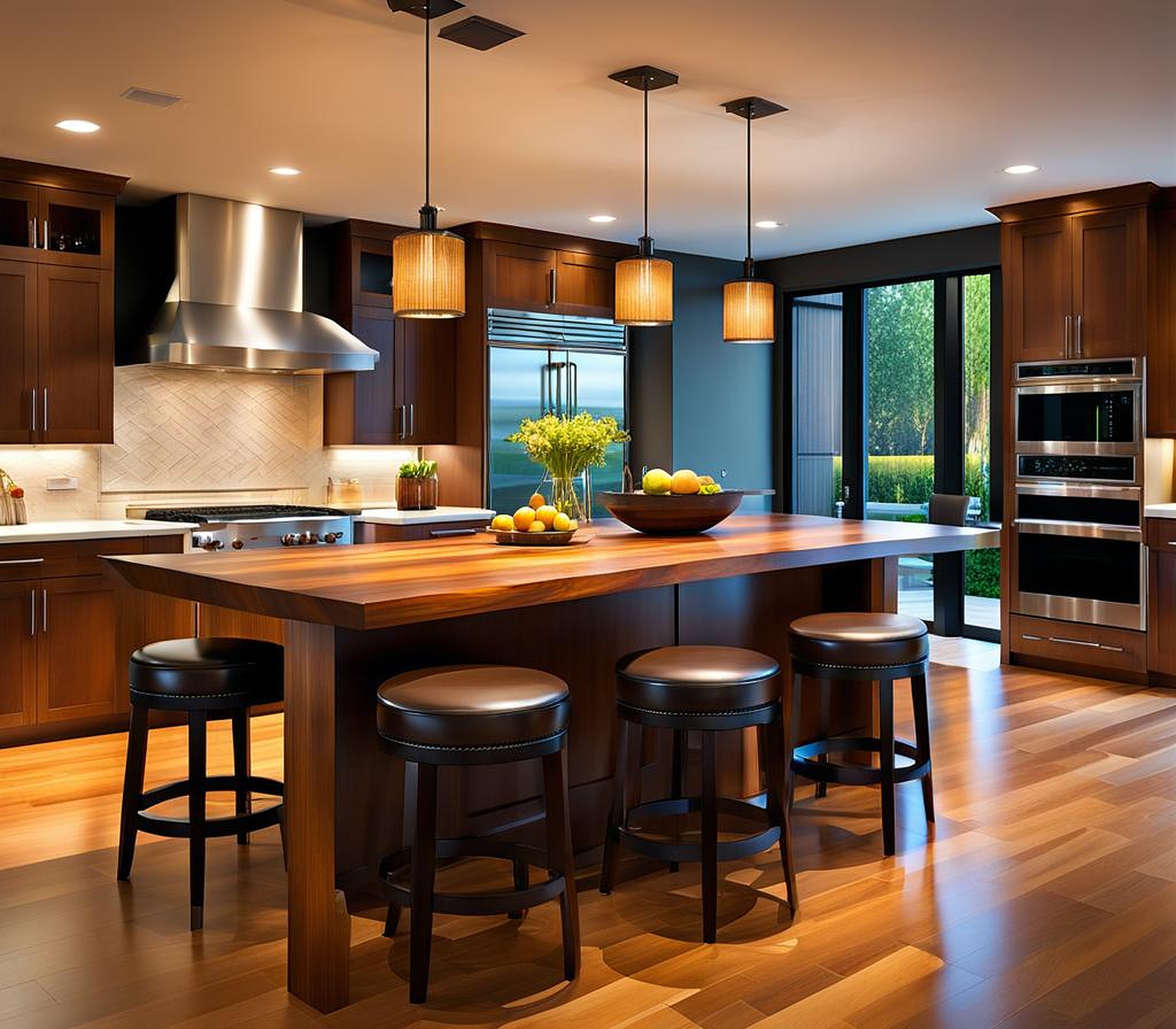 kitchen island with stools underneath