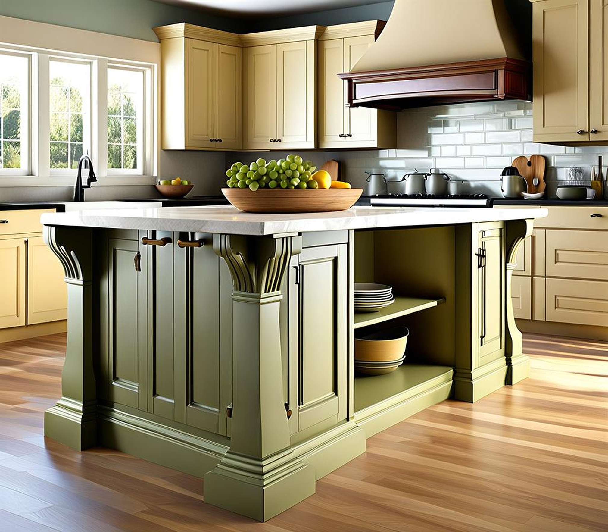 Stylish Kitchen Islands Featuring Corbel Details