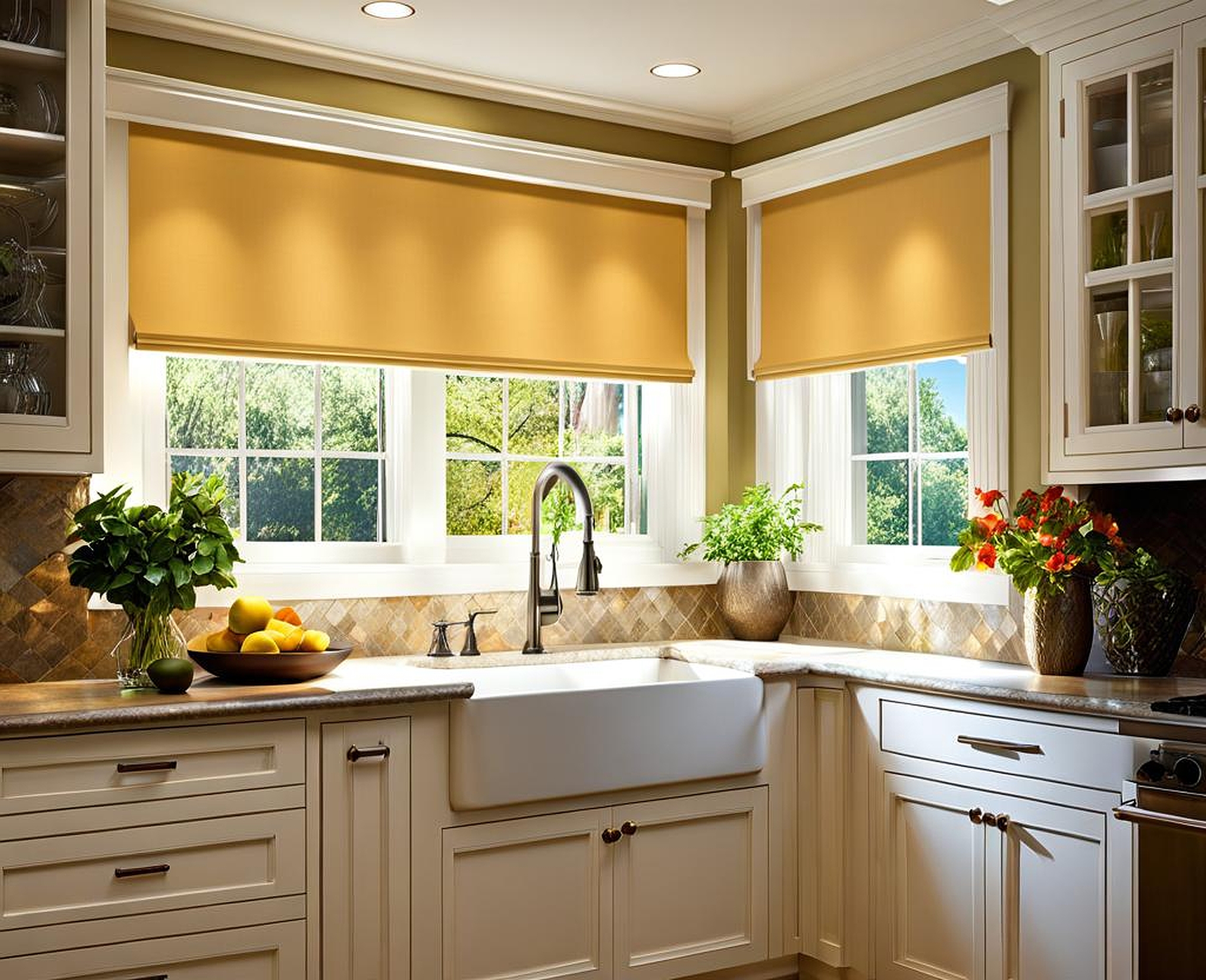 kitchen nook window treatments