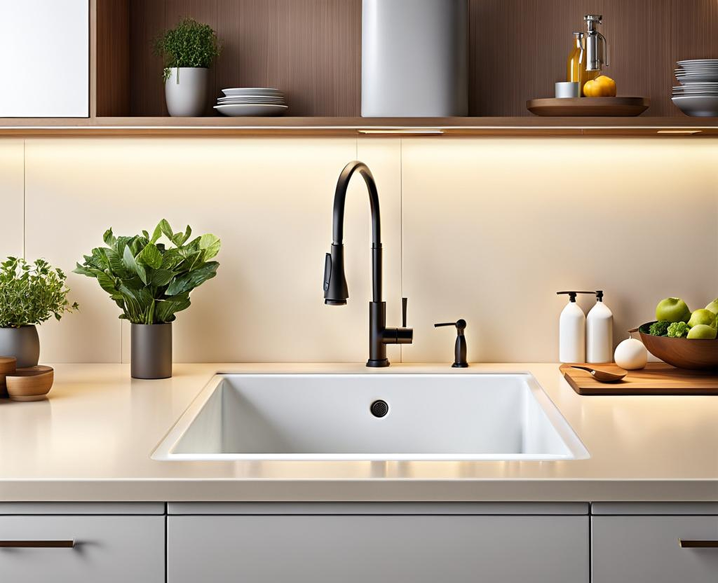 Accentuating Kitchen Sink Placement on Countertops