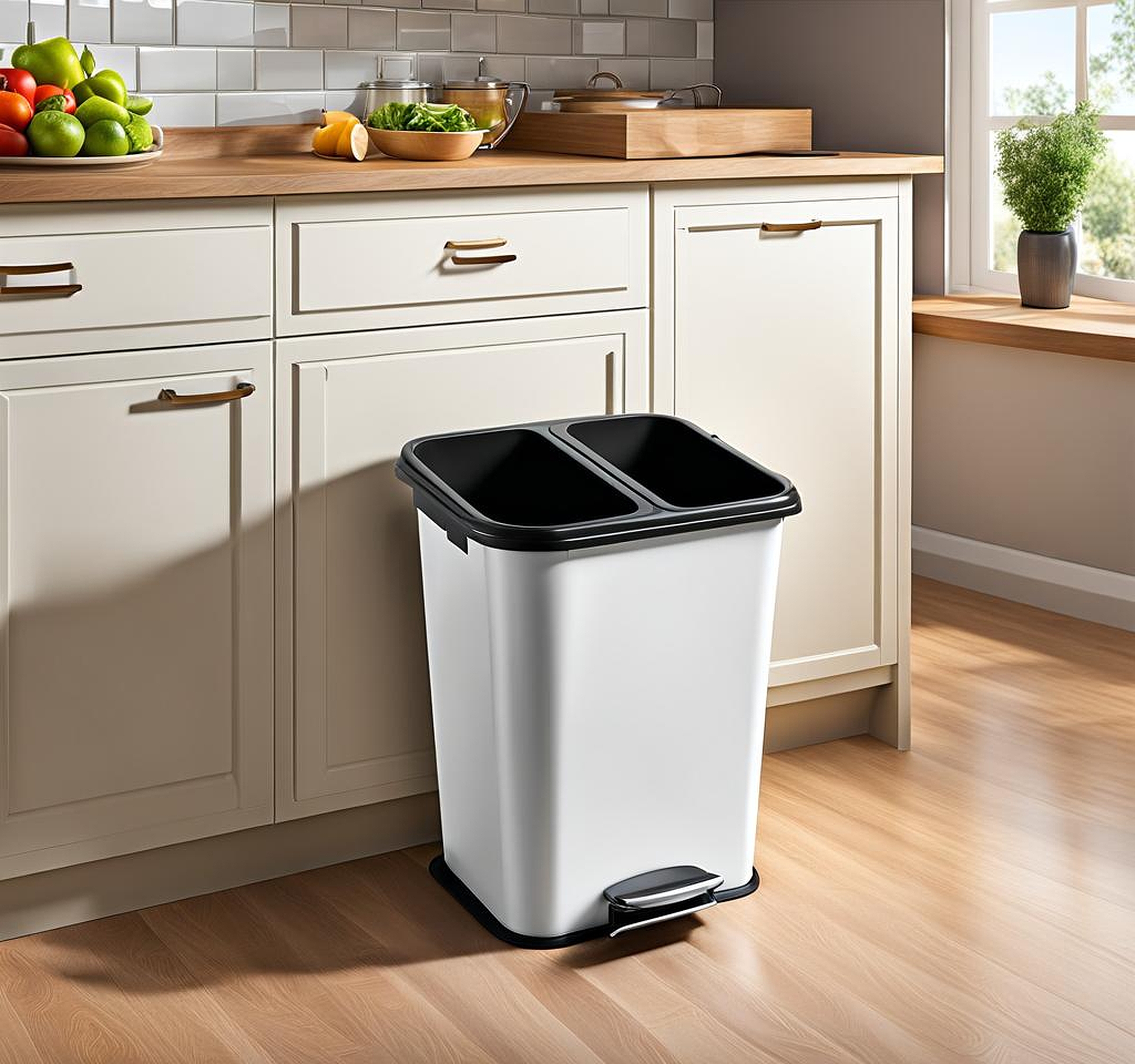 kitchen trashcan with lid