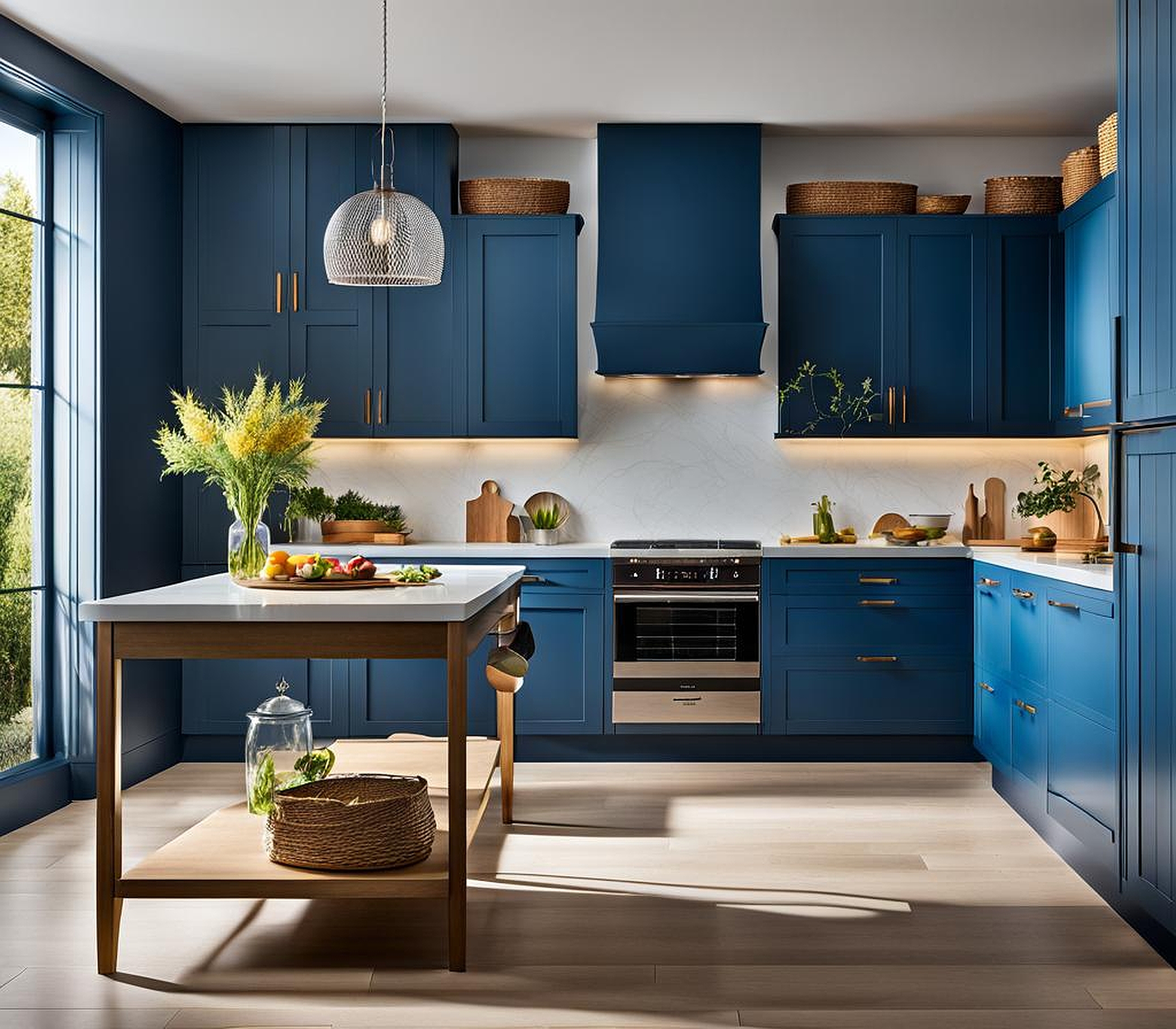 kitchens with blue cabinets