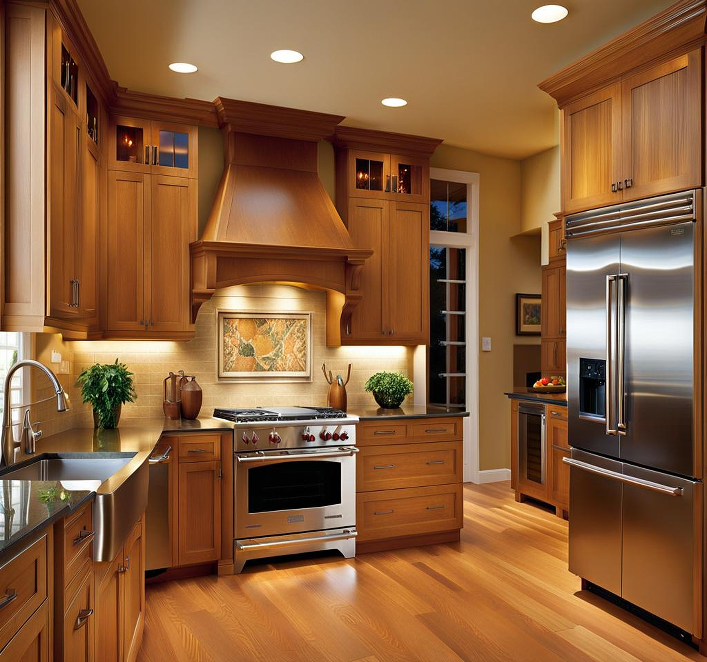 kitchens with oak cabinets and stainless steel appliances