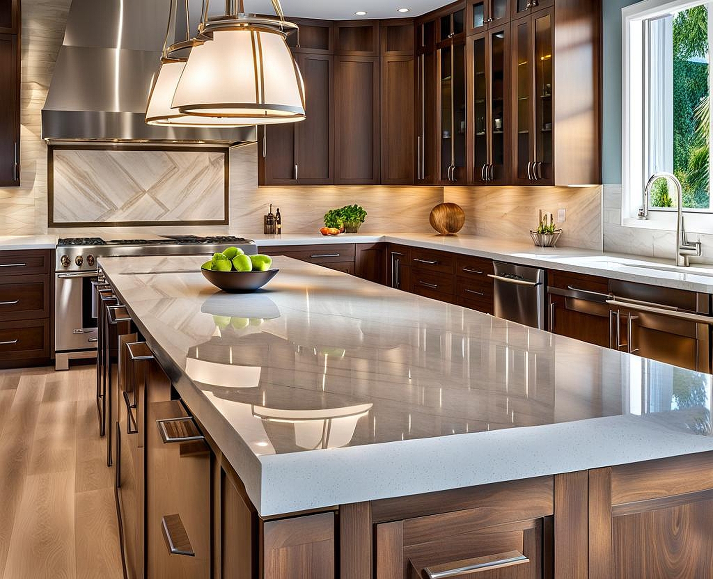 Incorporate Quartz Countertops for a Luxurious Kitchen Ambiance