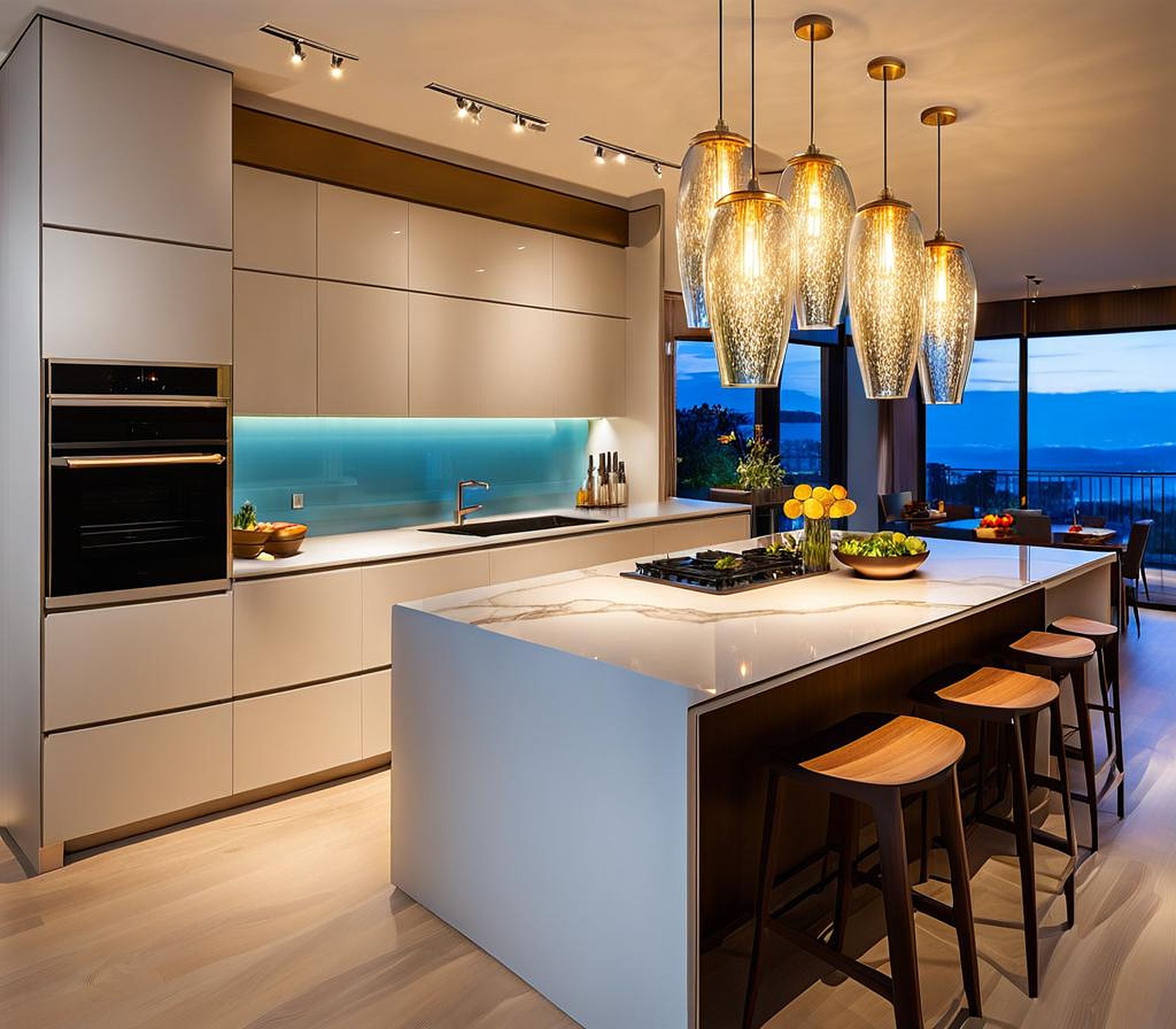 large glass pendant lights for kitchen island