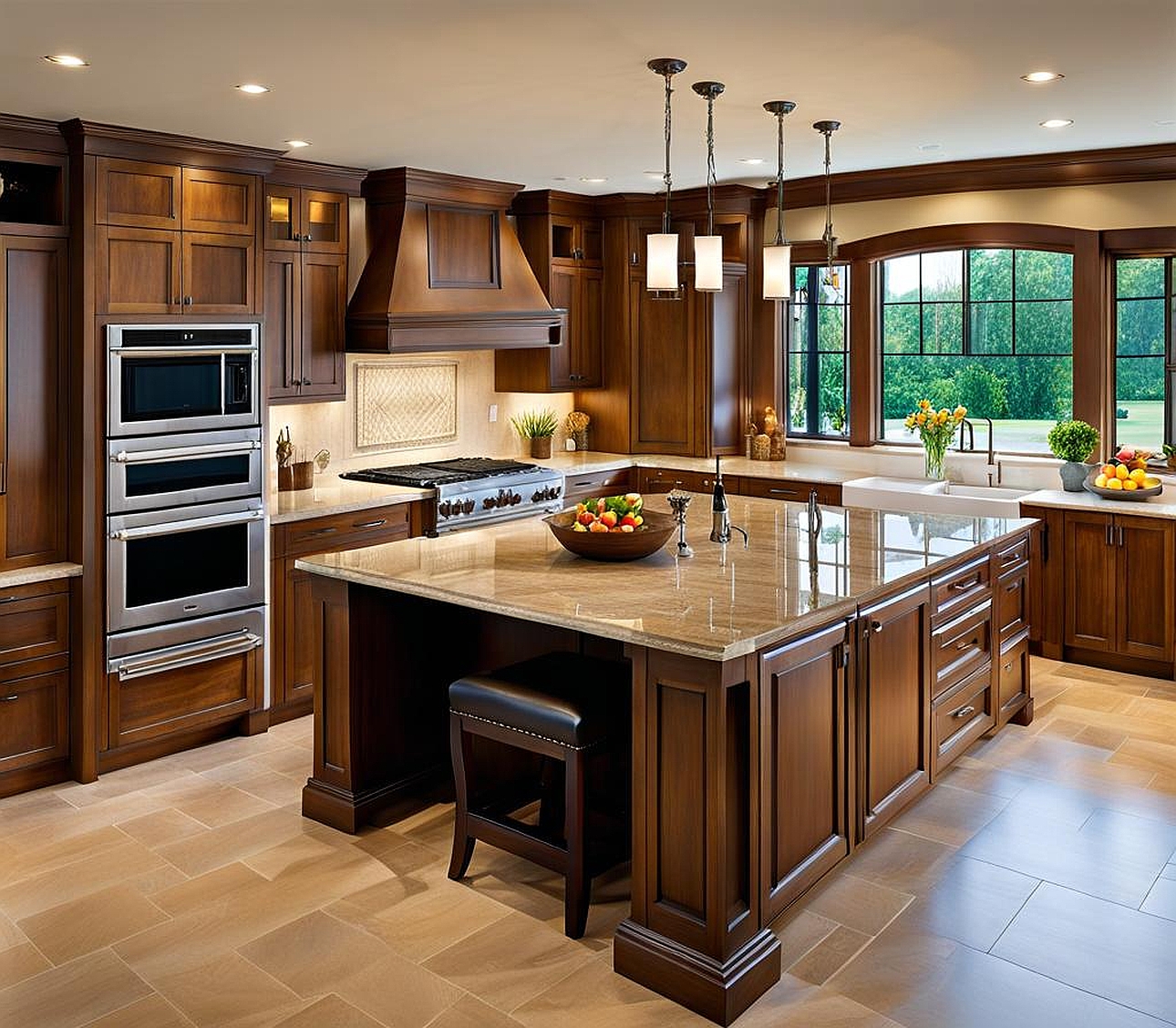 Luxurious Large Kitchen Islands with Integrated Seating