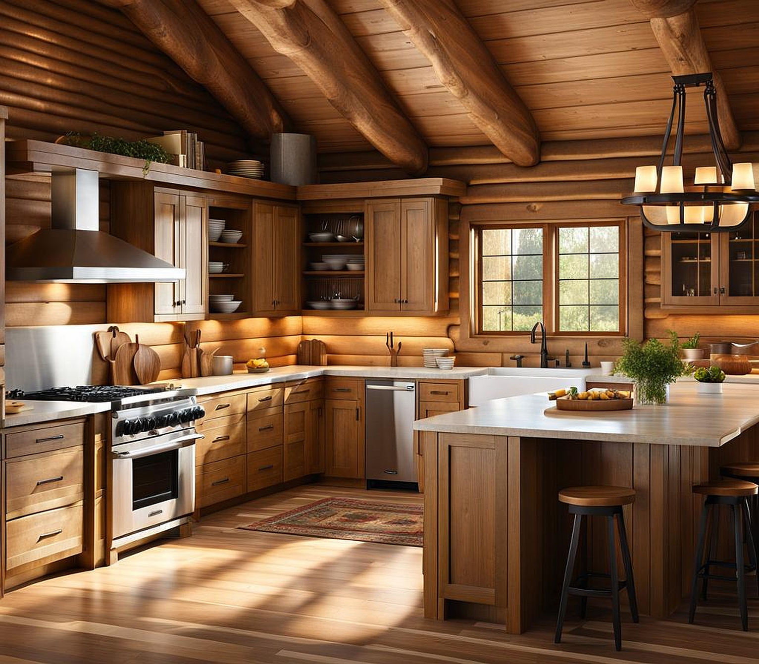 log cabin kitchens ideas