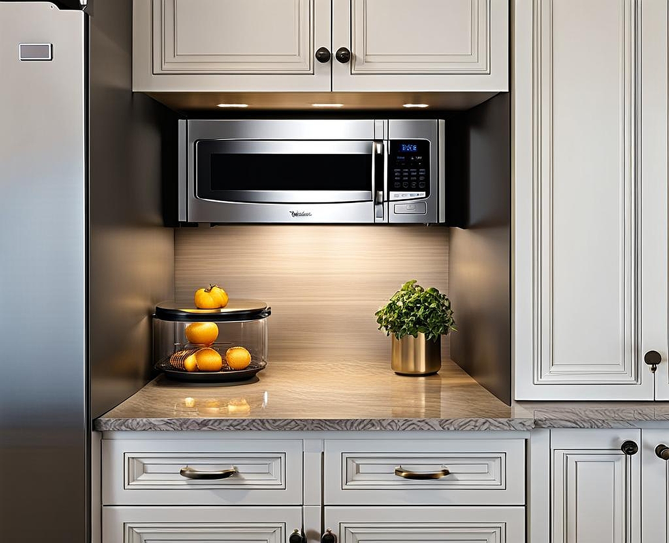 Stylish Microwave Fits for 15-Inch Deep Cabinets