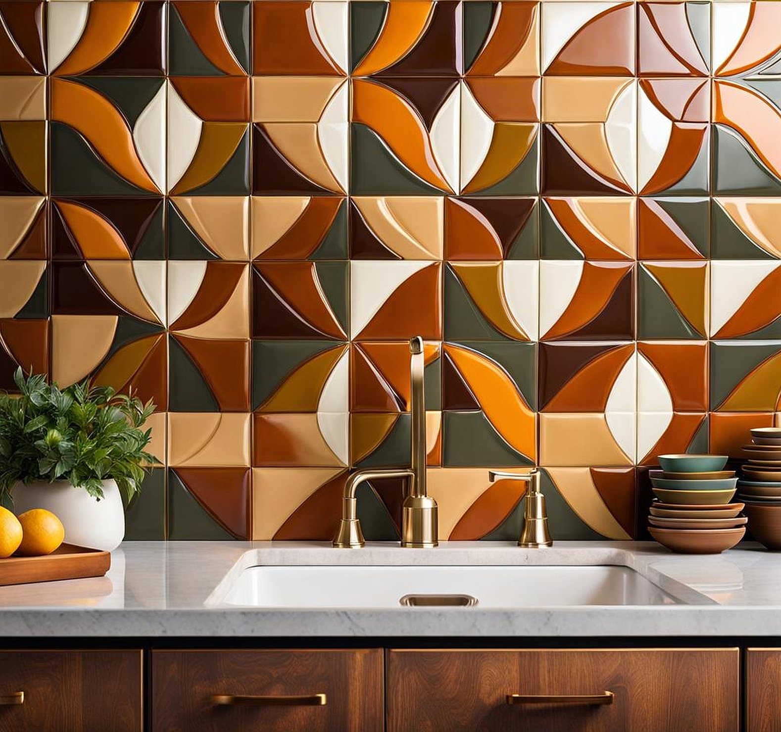 mid century backsplash ideas