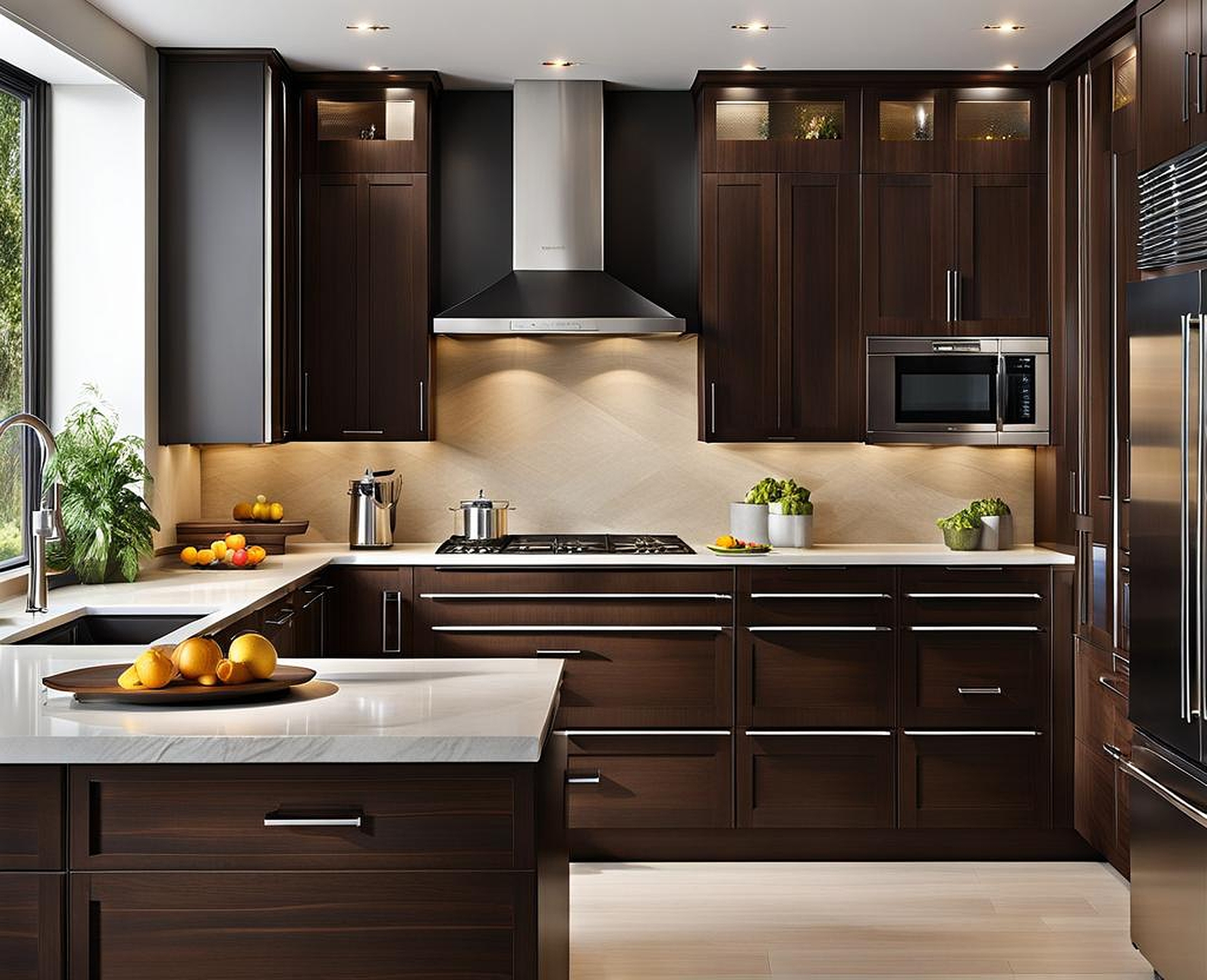 modern dark brown kitchen cabinets