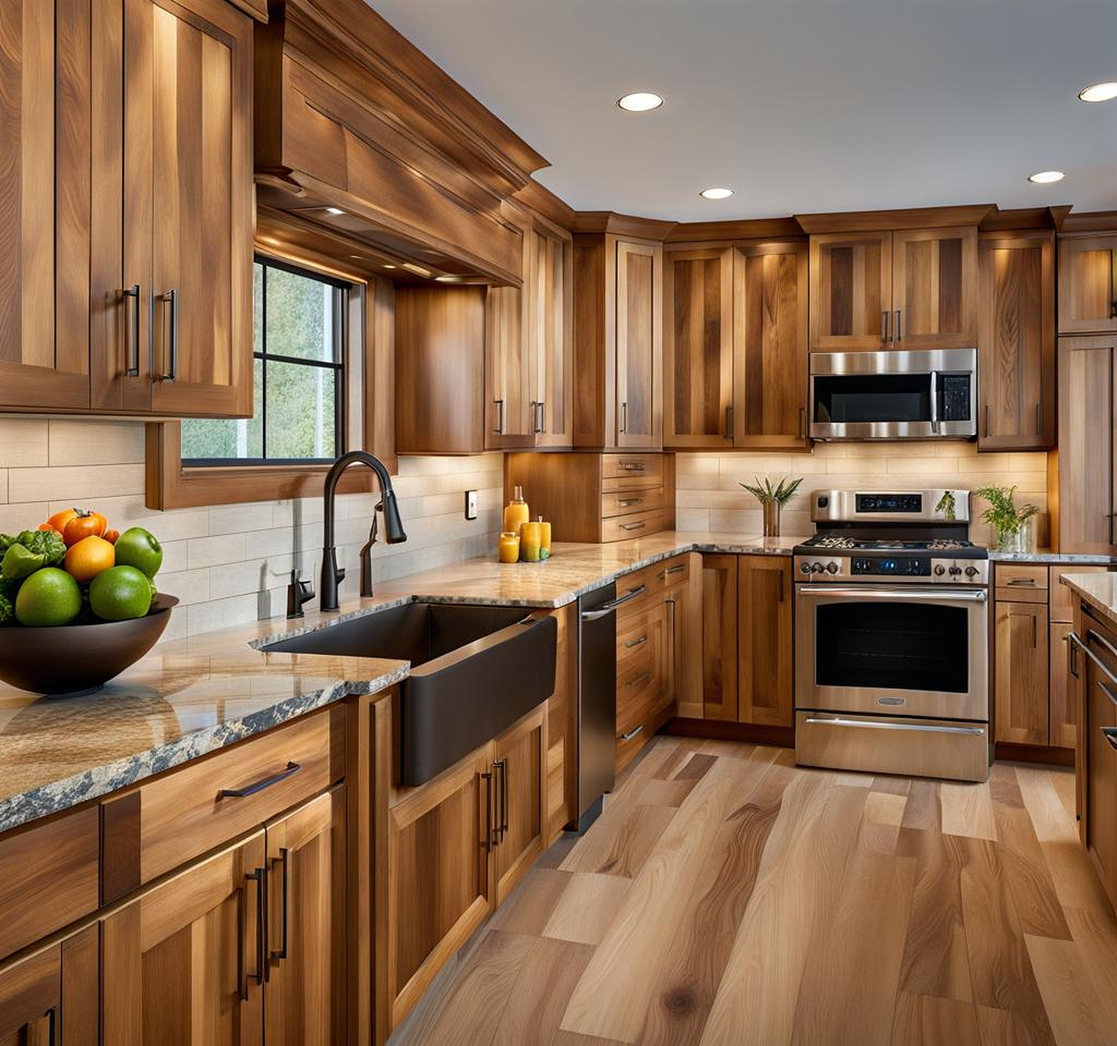 modern hickory kitchen cabinets