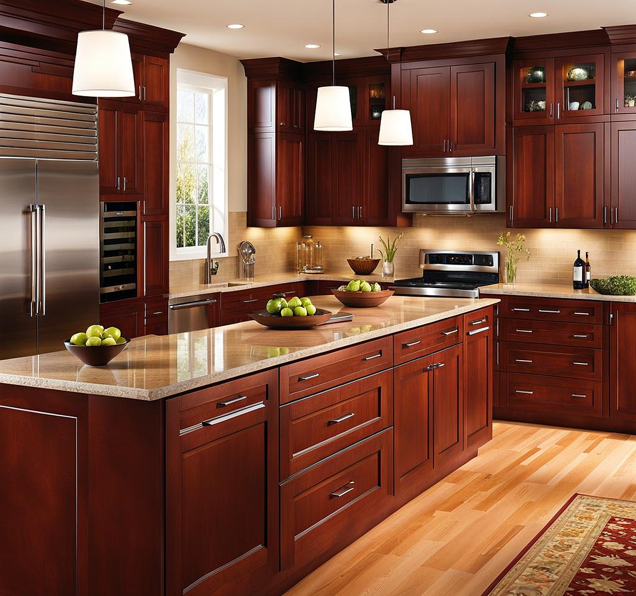 modern kitchens with cherry cabinets