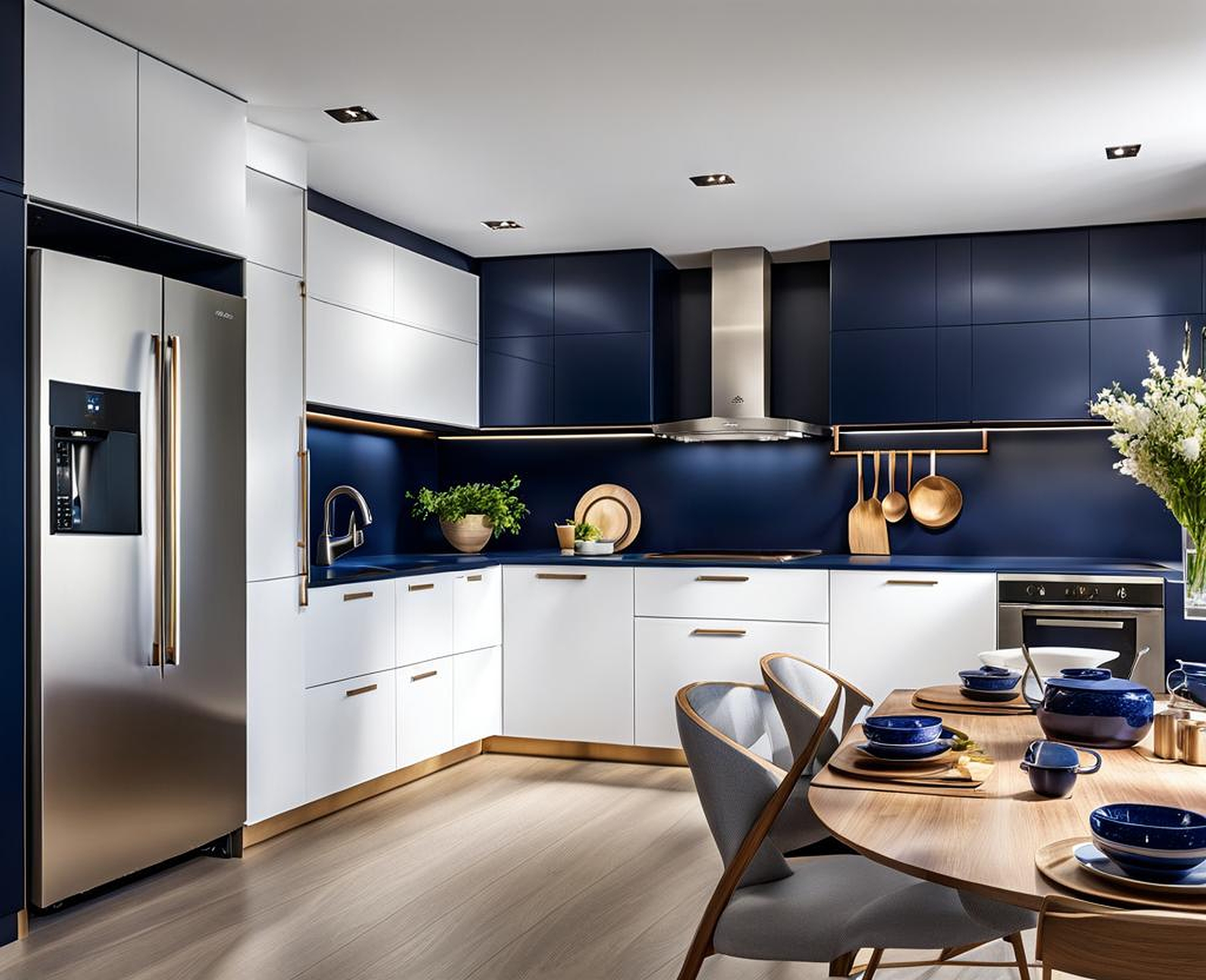 Infuse Your Kitchen with Navy Blue and White Decor Elegance