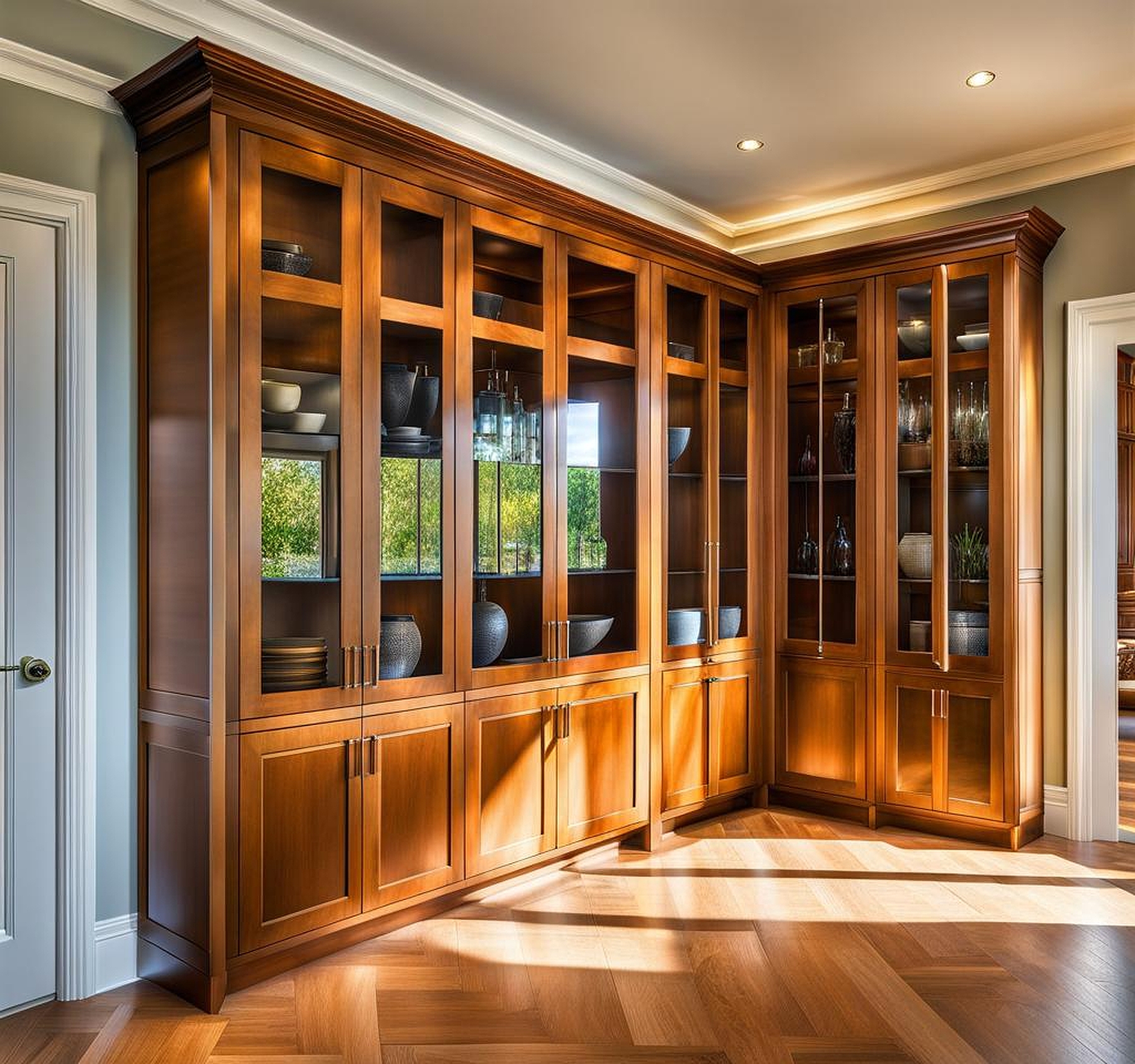 Unveil Refined Mystery with Obscuring Glass Cabinet Door Designs