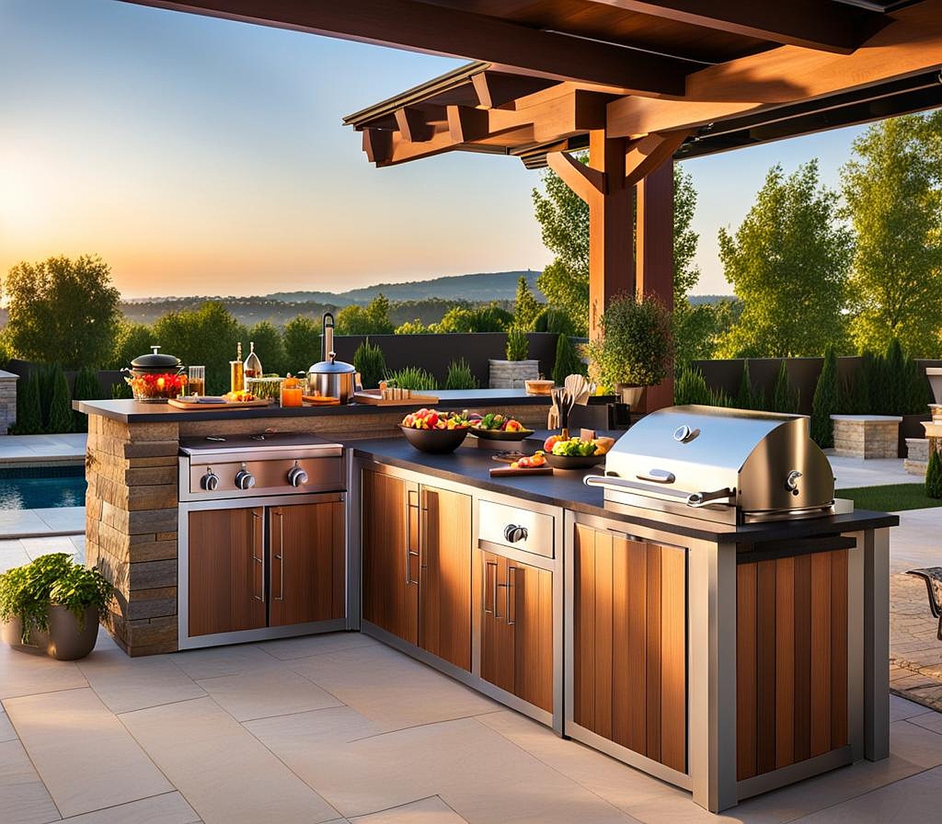 Bite-Sized Outdoor Kitchen for Maximizing Small Patio Splendor