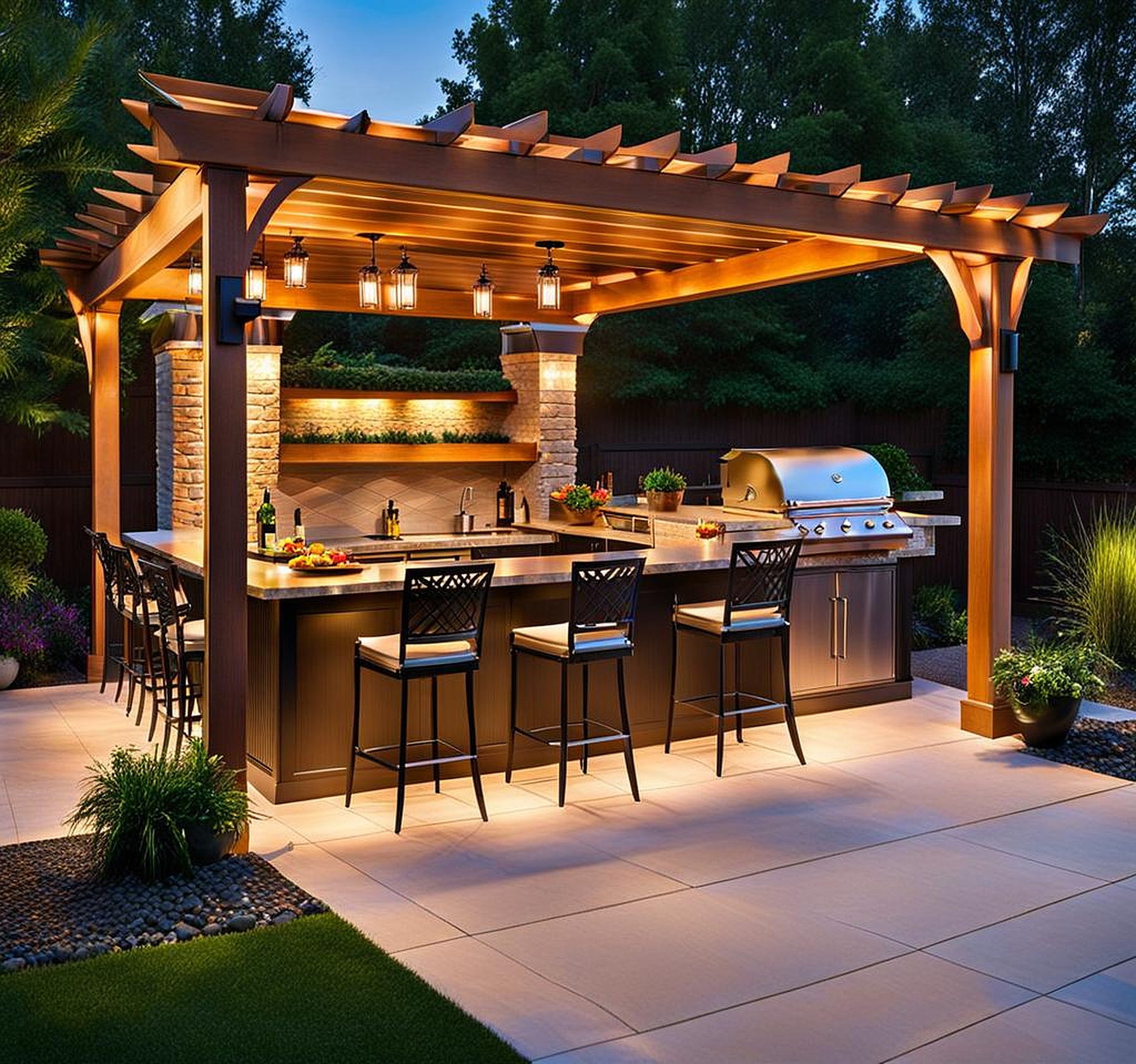 Enticing Outdoor Patio Kitchen And Bar Designs