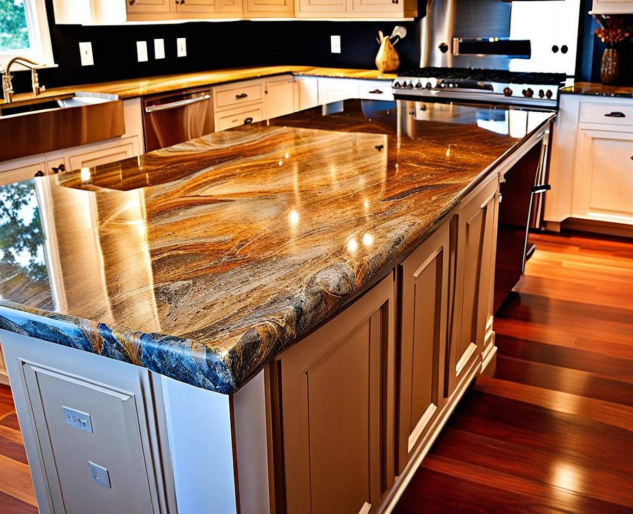 Refresh Granite Countertop with Artistic Paint Makeover