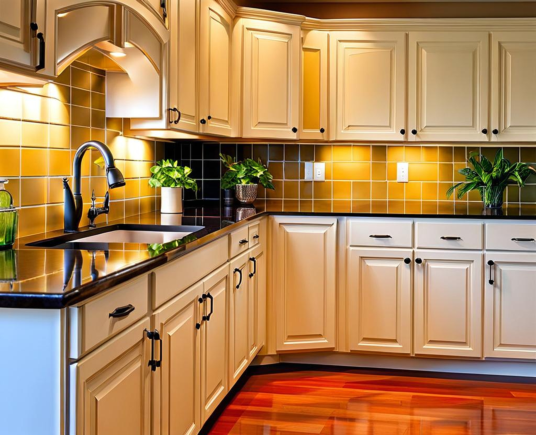 painting kitchen backsplash before and after