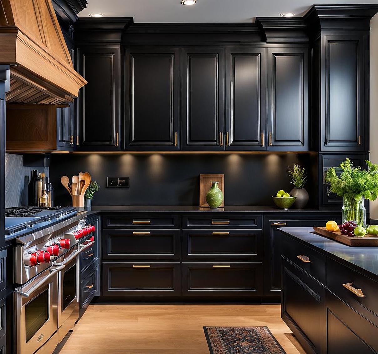 painting oak cabinets black