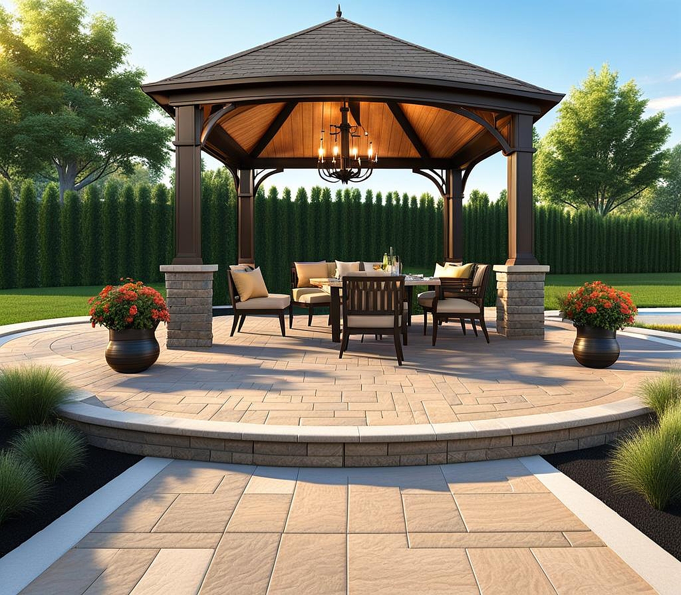 paver patio with gazebo